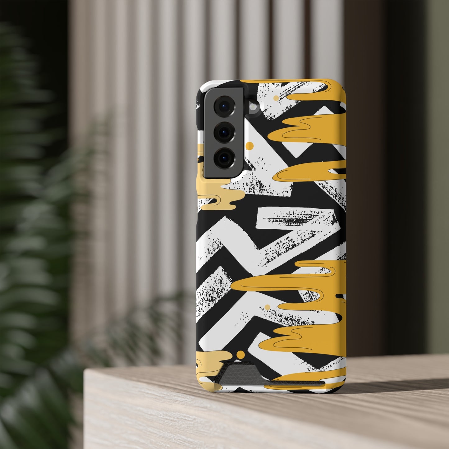Decorative Phone Case with Card Holder - Unique Phone Cases - Decorative Print Phone Case