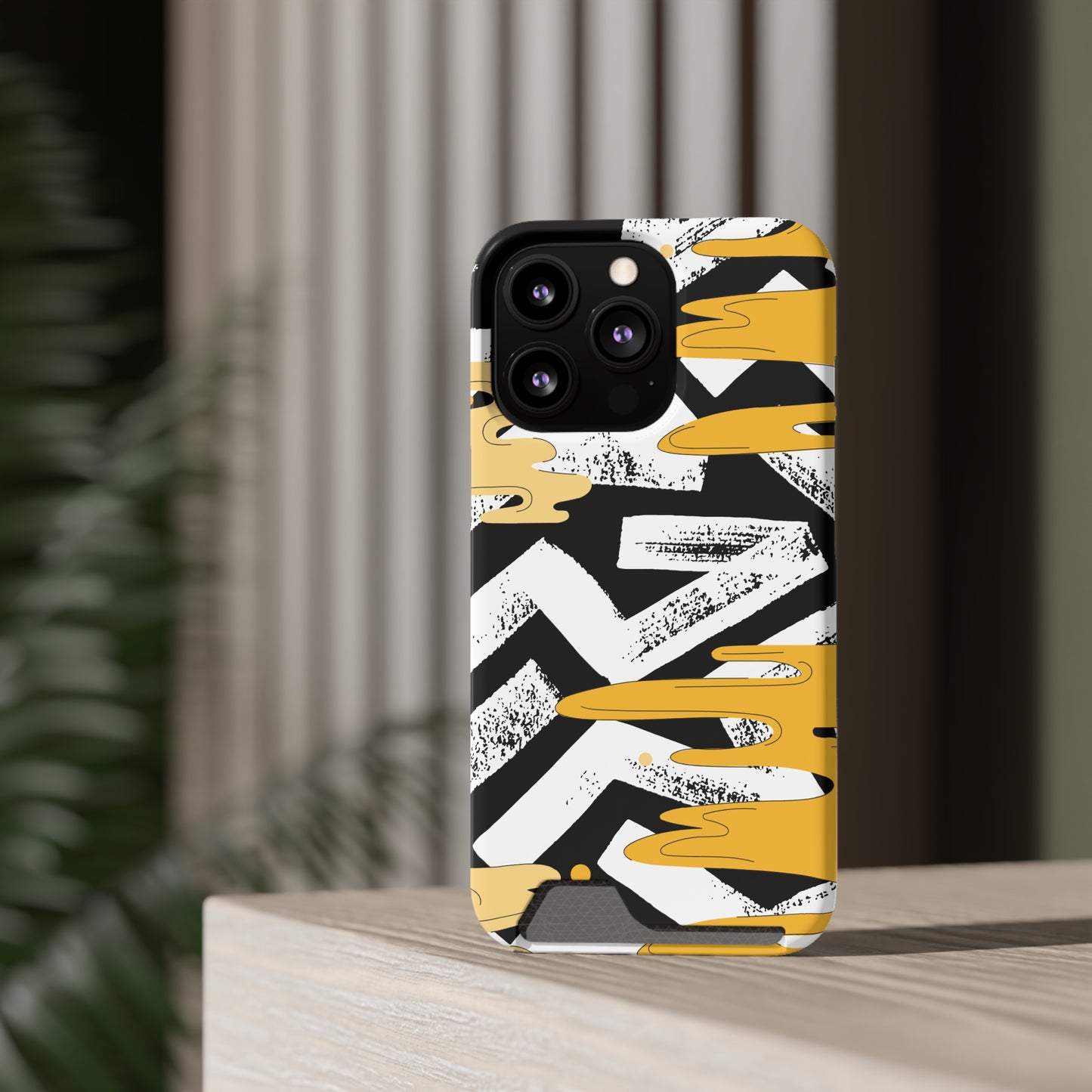 Decorative Phone Case with Card Holder - Unique Phone Cases - Decorative Print Phone Case