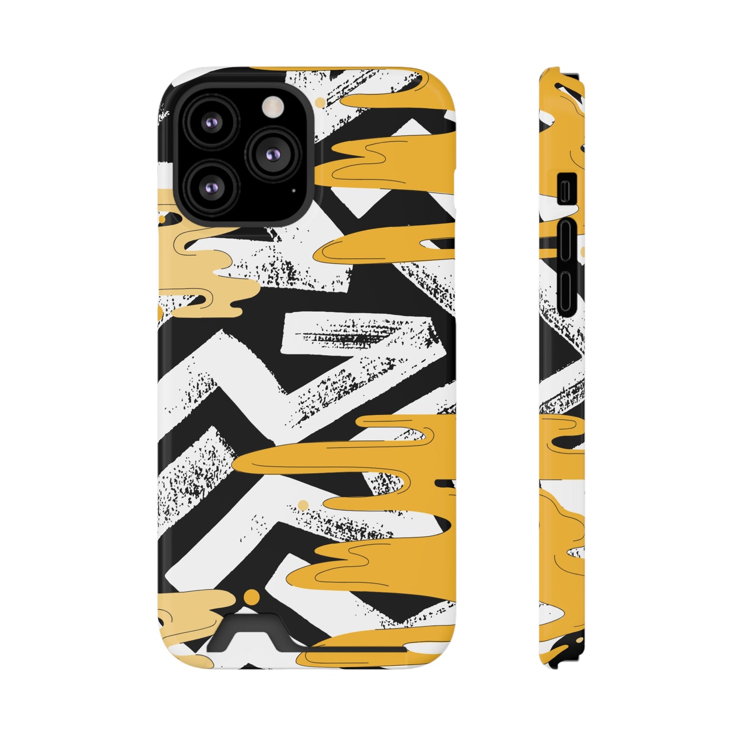Decorative Phone Case with Card Holder - Unique Phone Cases - Decorative Print Phone Case