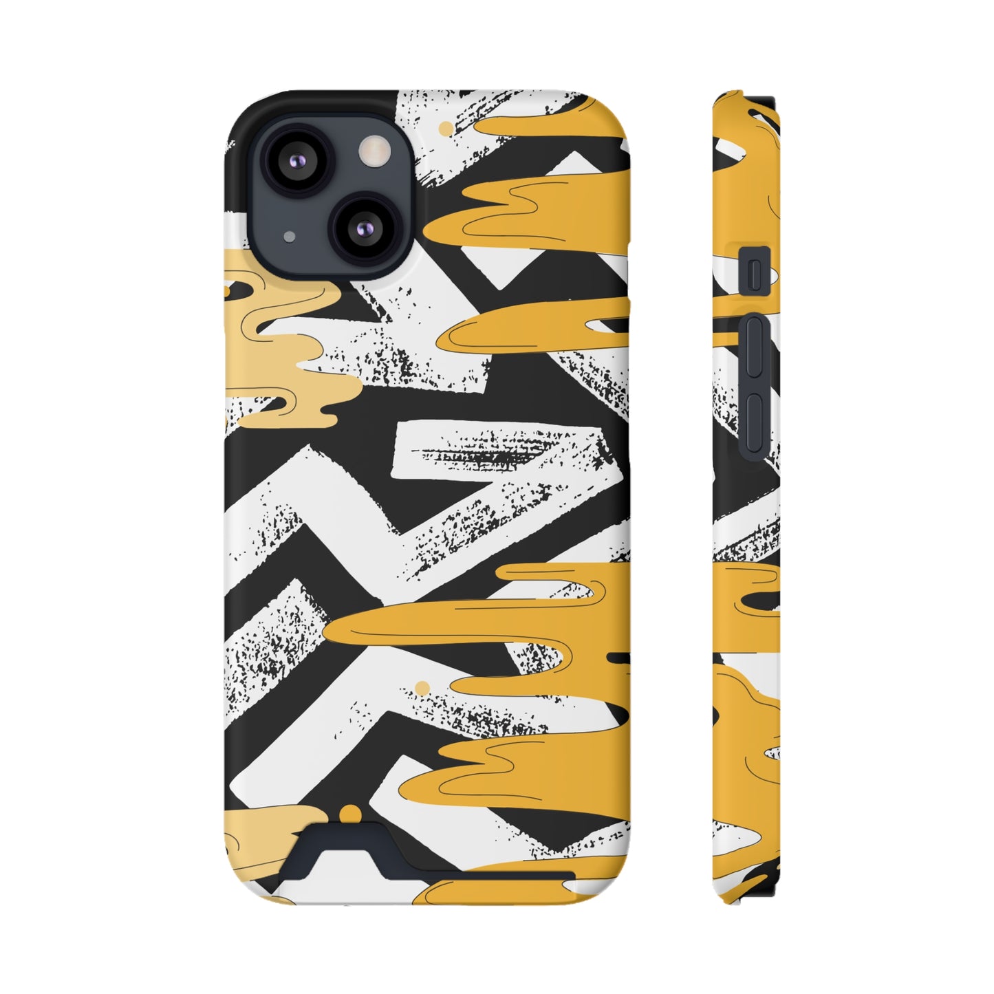 Decorative Phone Case with Card Holder - Unique Phone Cases - Decorative Print Phone Case