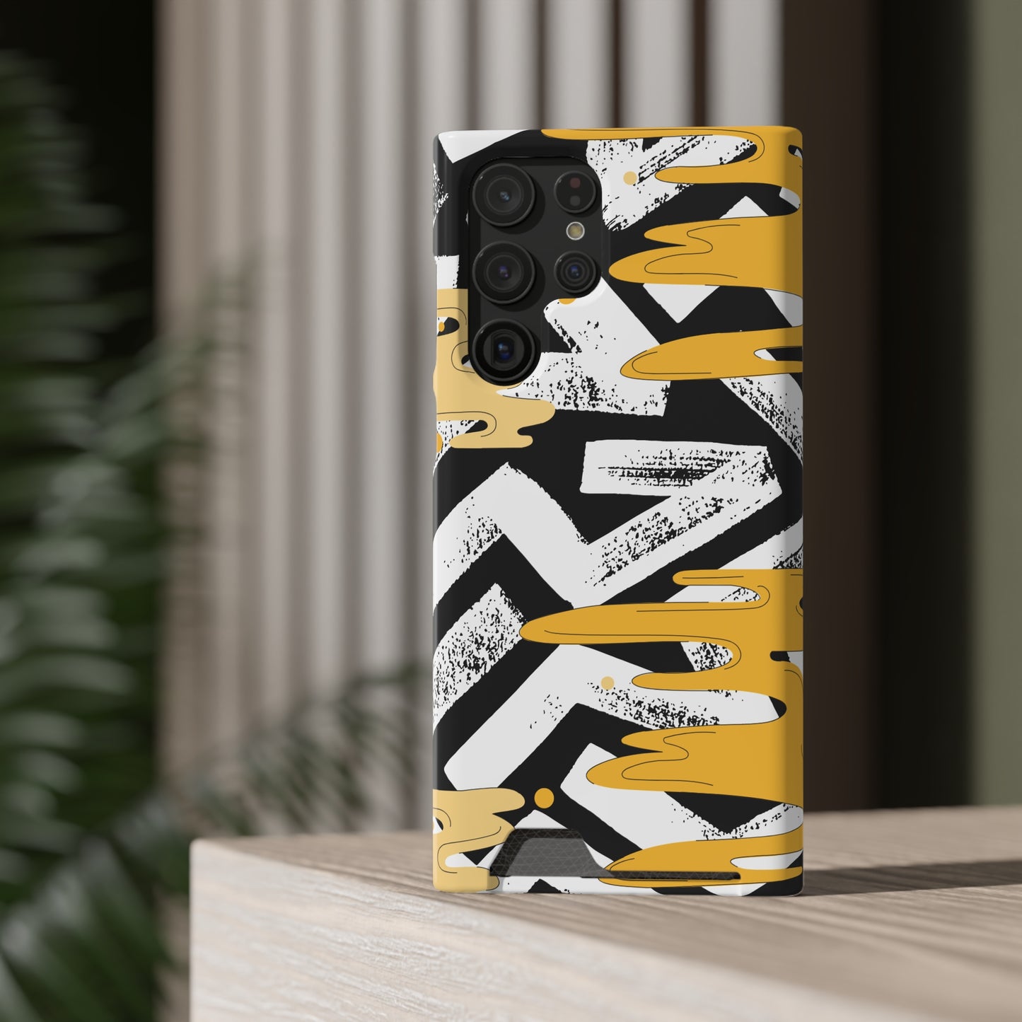 Decorative Phone Case with Card Holder - Unique Phone Cases - Decorative Print Phone Case