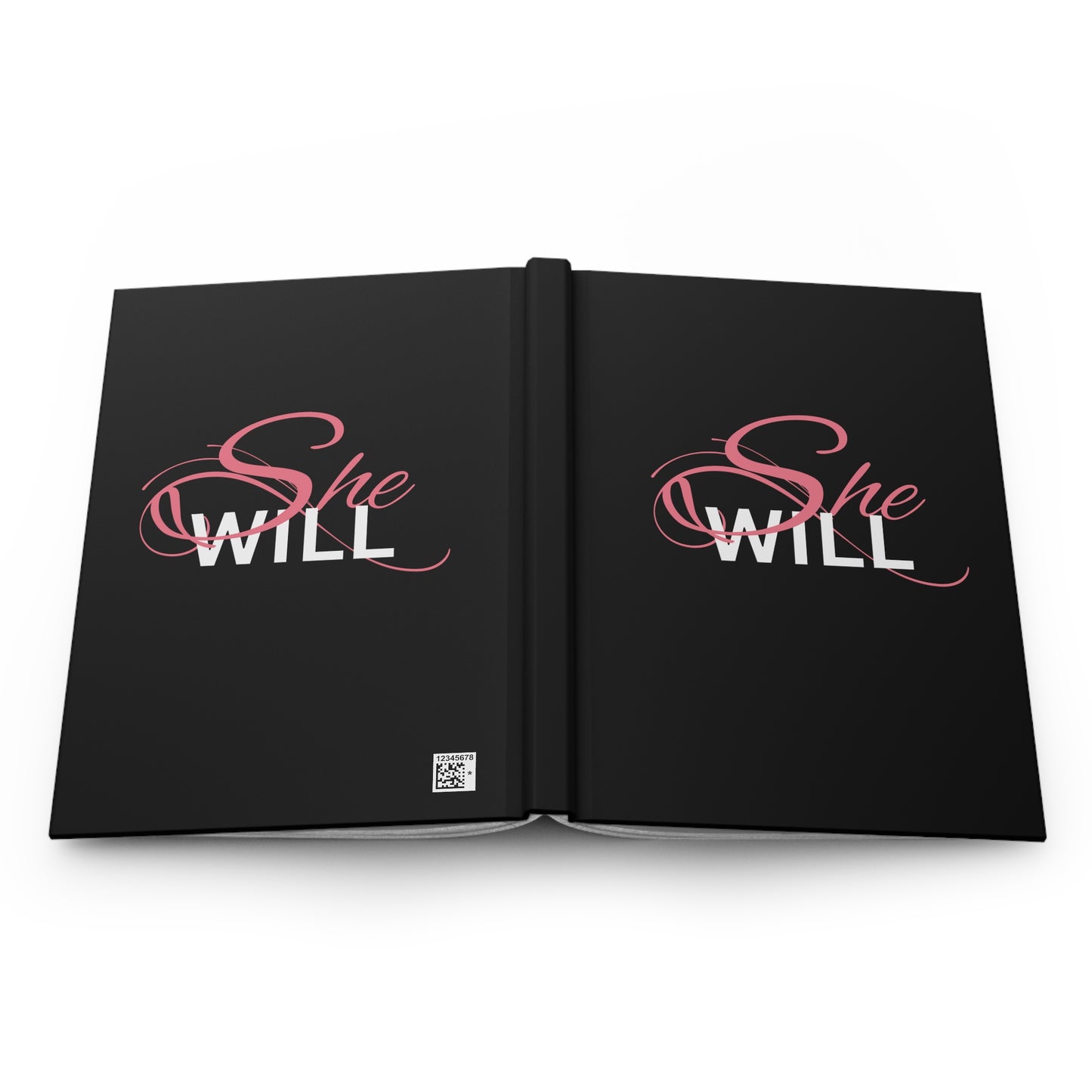 Black, Pink, White "She Will" Hardcover Journal Matte - Women - Girls - Inspirational - Gifts - Encouragement for Women