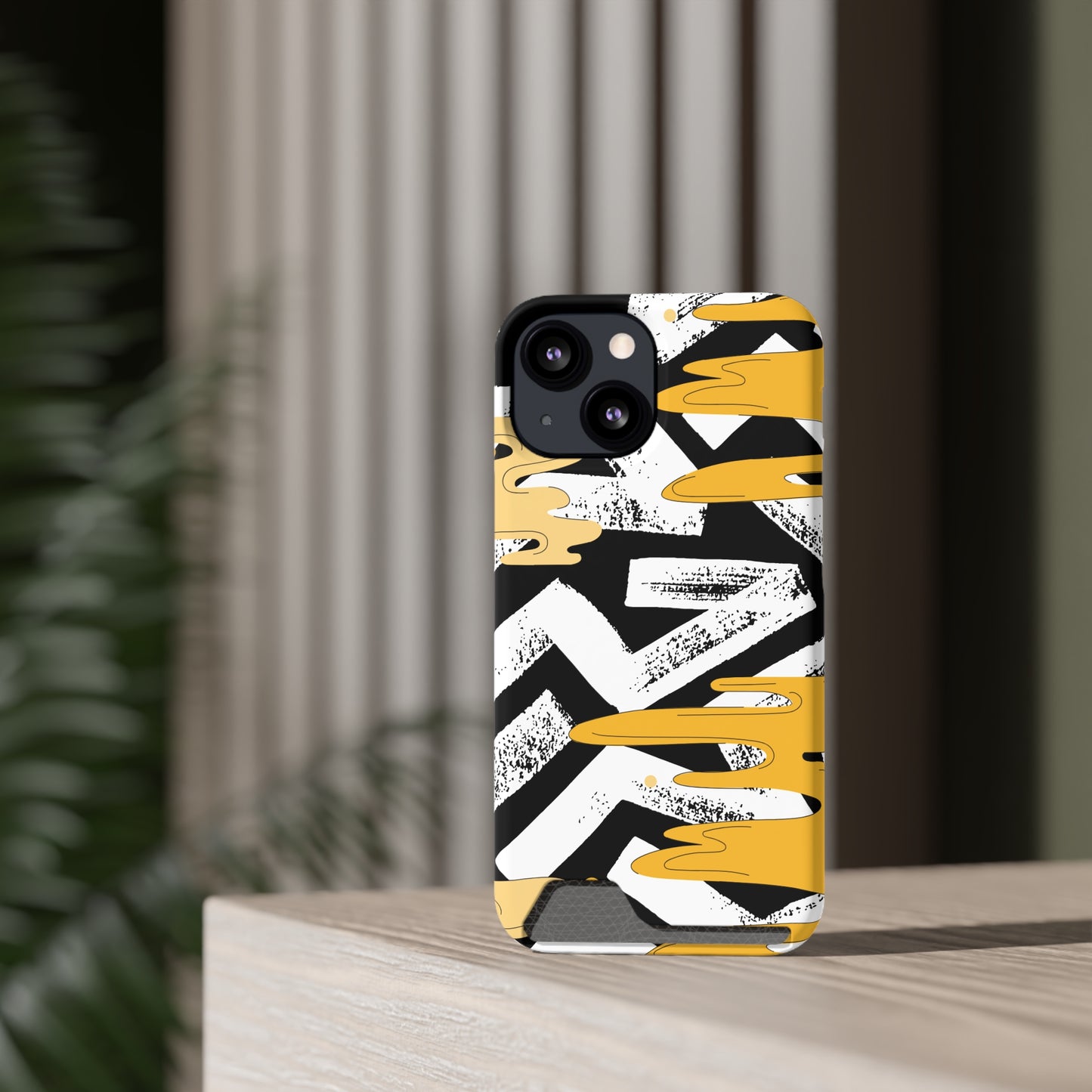 Decorative Phone Case with Card Holder - Unique Phone Cases - Decorative Print Phone Case