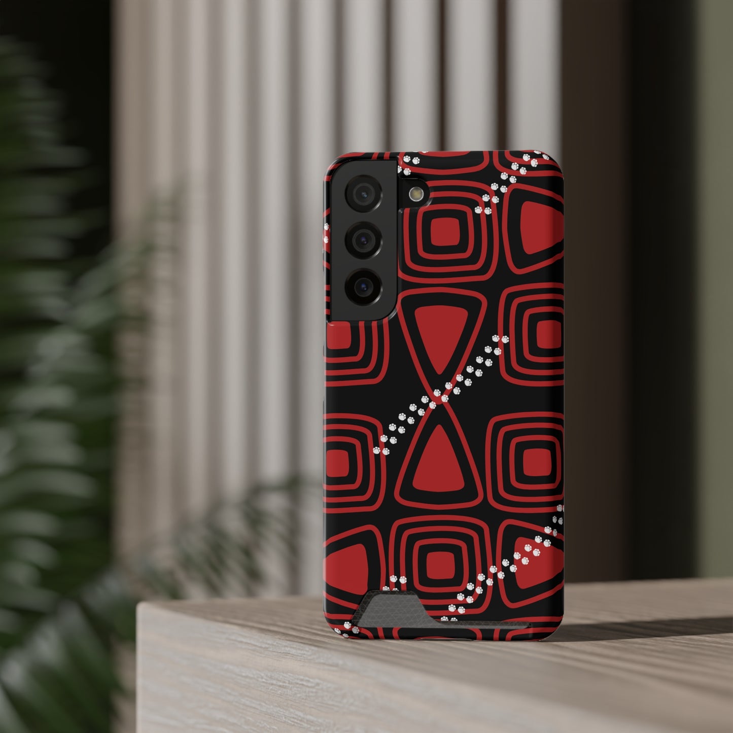 Ethnic Phone Case with Card Holder - Unique Phone Cases - Ethnic Print Phone Case