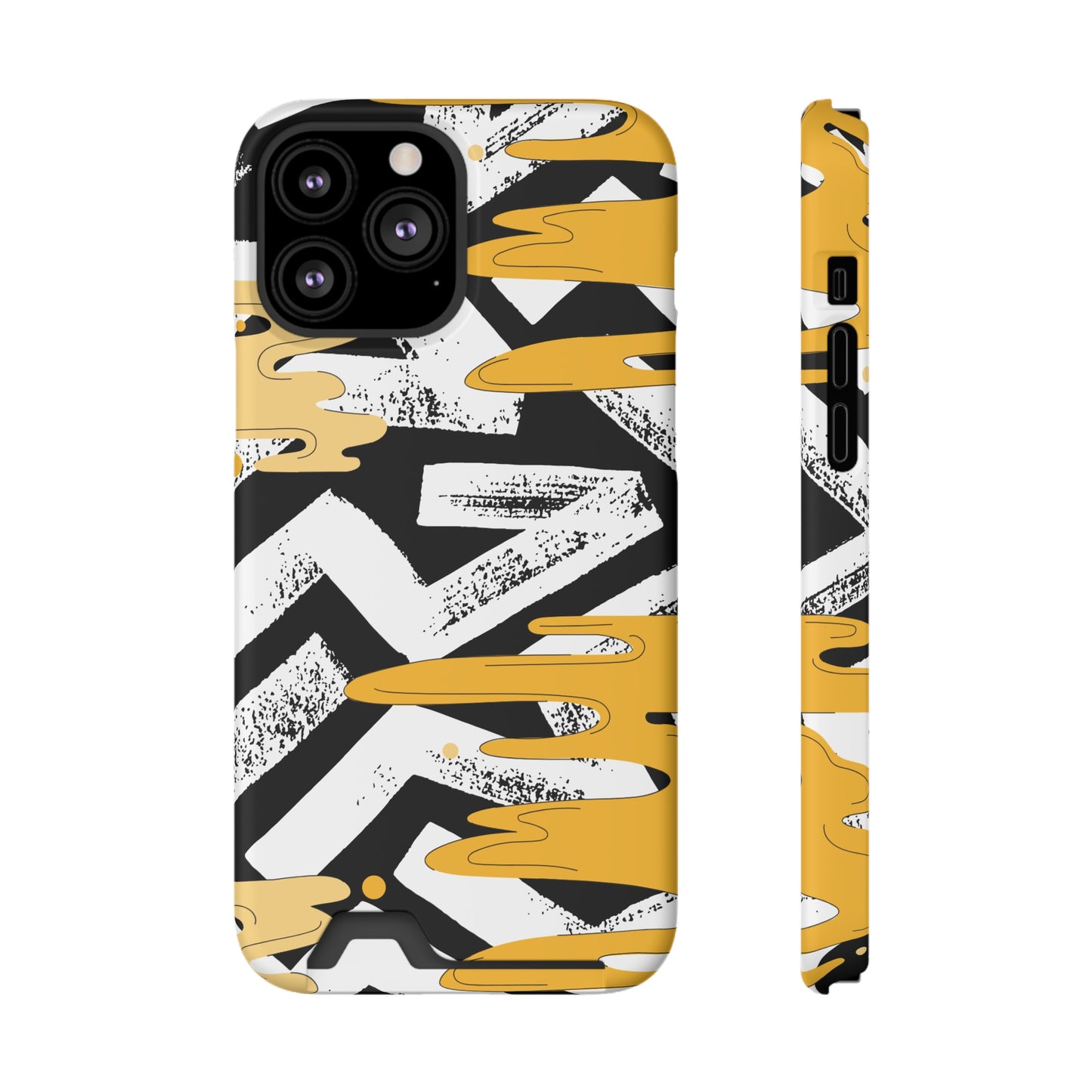 Decorative Phone Case with Card Holder - Unique Phone Cases - Decorative Print Phone Case