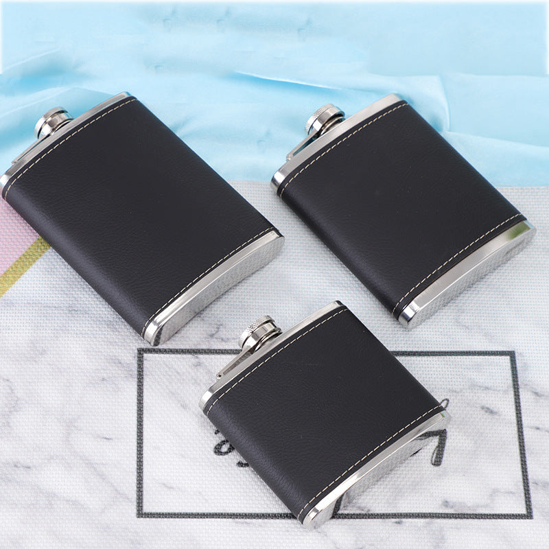 Outdoor Portable Hip Flask Creative Wine Utensils Sanding Hip Flask Stainless Steel