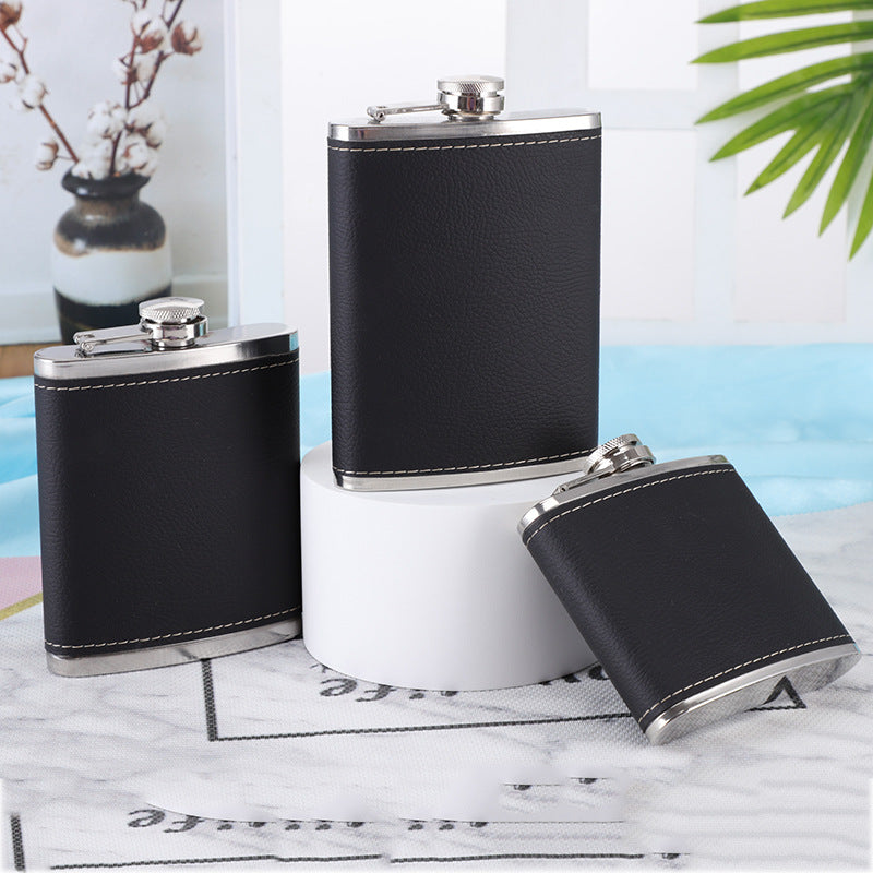 Outdoor Portable Hip Flask Creative Wine Utensils Sanding Hip Flask Stainless Steel