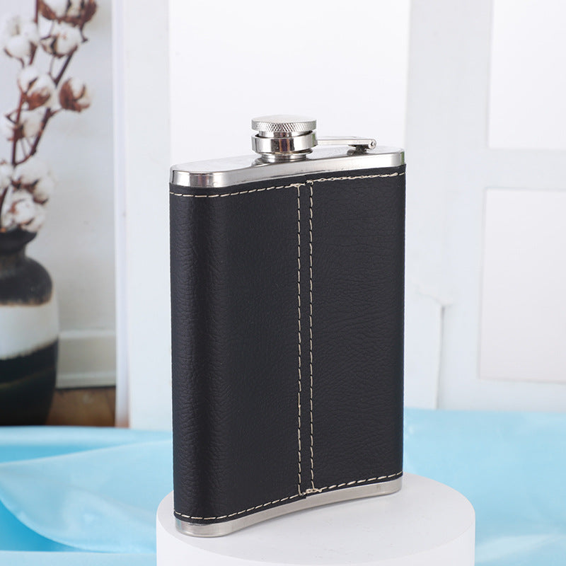 Outdoor Portable Hip Flask Creative Wine Utensils Sanding Hip Flask Stainless Steel