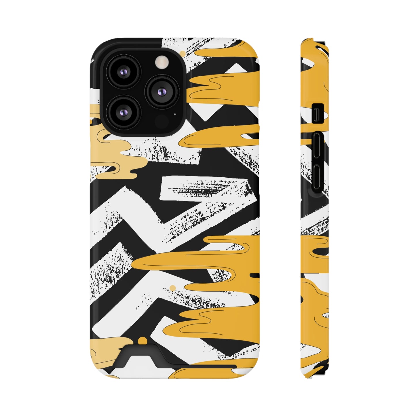 Decorative Phone Case with Card Holder - Unique Phone Cases - Decorative Print Phone Case