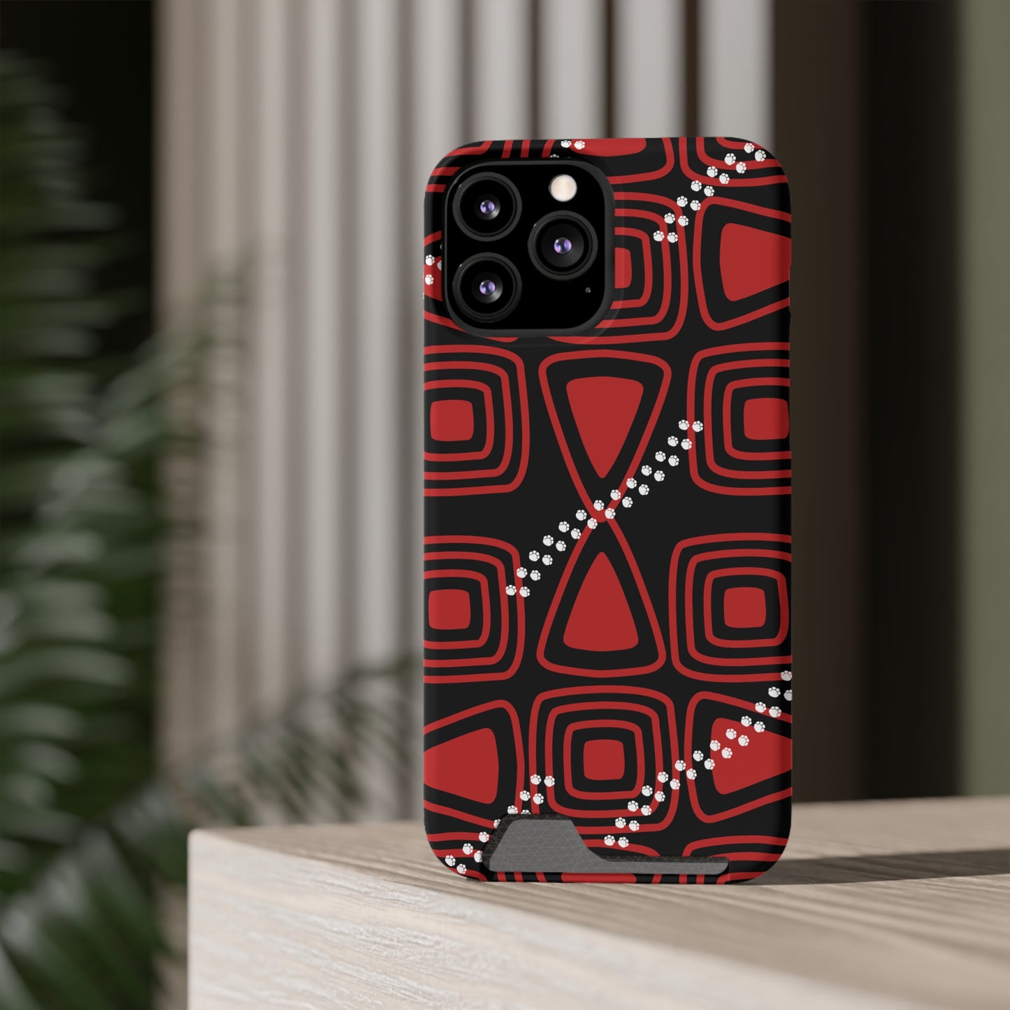 Ethnic Phone Case with Card Holder - Unique Phone Cases - Ethnic Print Phone Case
