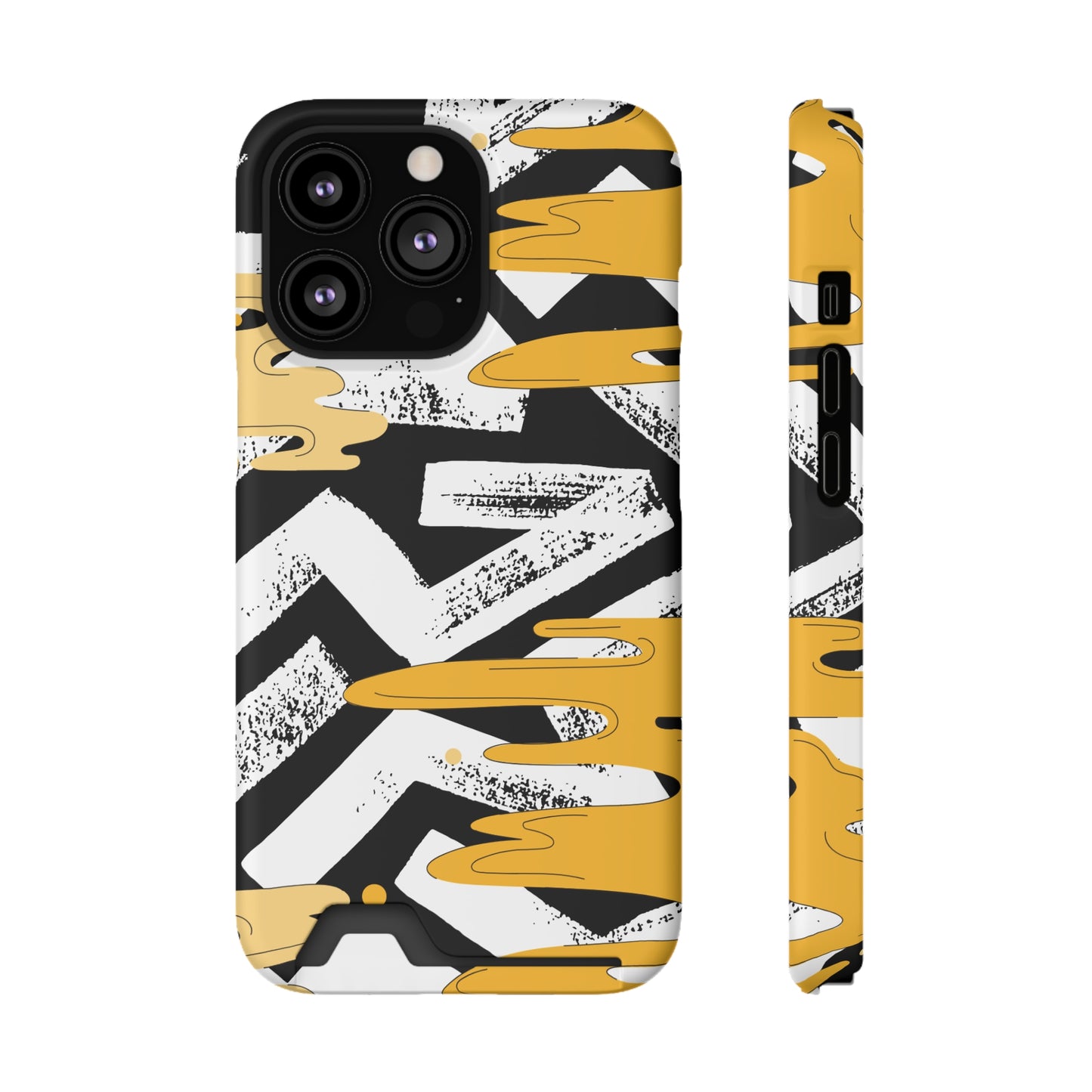 Decorative Phone Case with Card Holder - Unique Phone Cases - Decorative Print Phone Case
