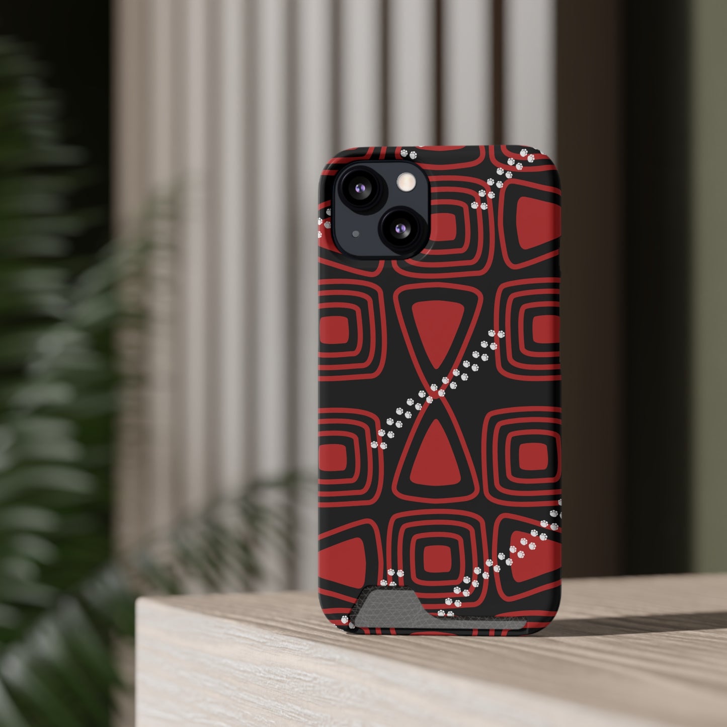 Ethnic Phone Case with Card Holder - Unique Phone Cases - Ethnic Print Phone Case