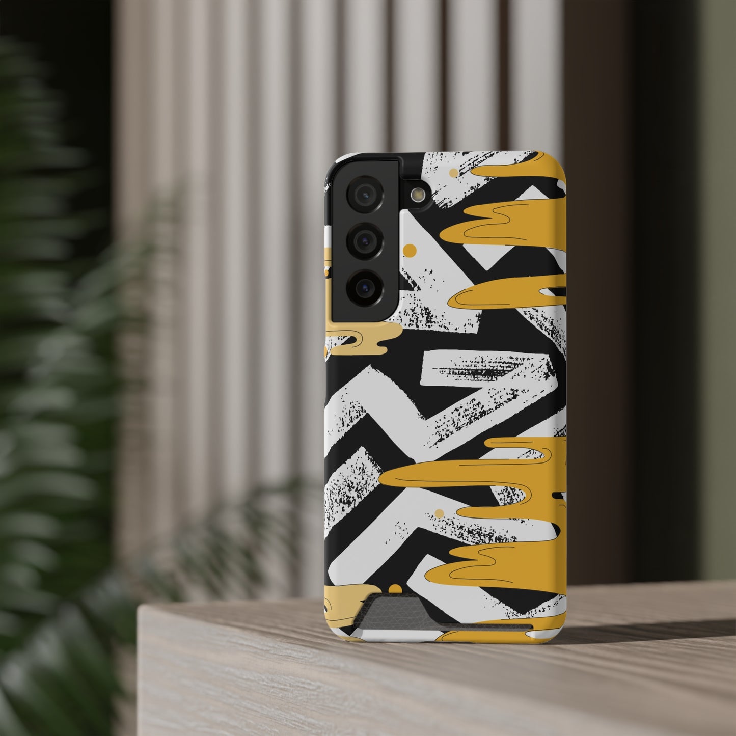 Decorative Phone Case with Card Holder - Unique Phone Cases - Decorative Print Phone Case