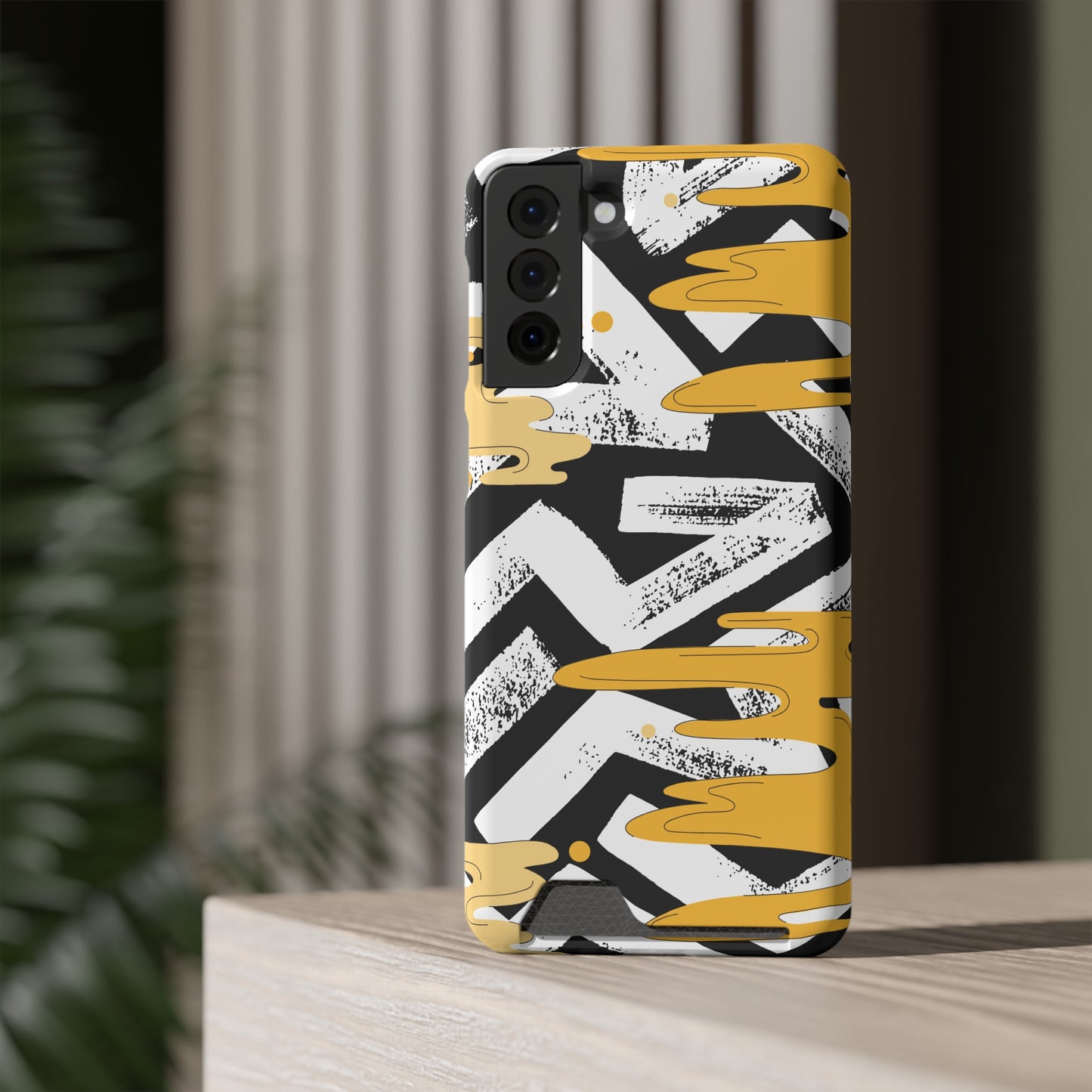 Decorative Phone Case with Card Holder - Unique Phone Cases - Decorative Print Phone Case