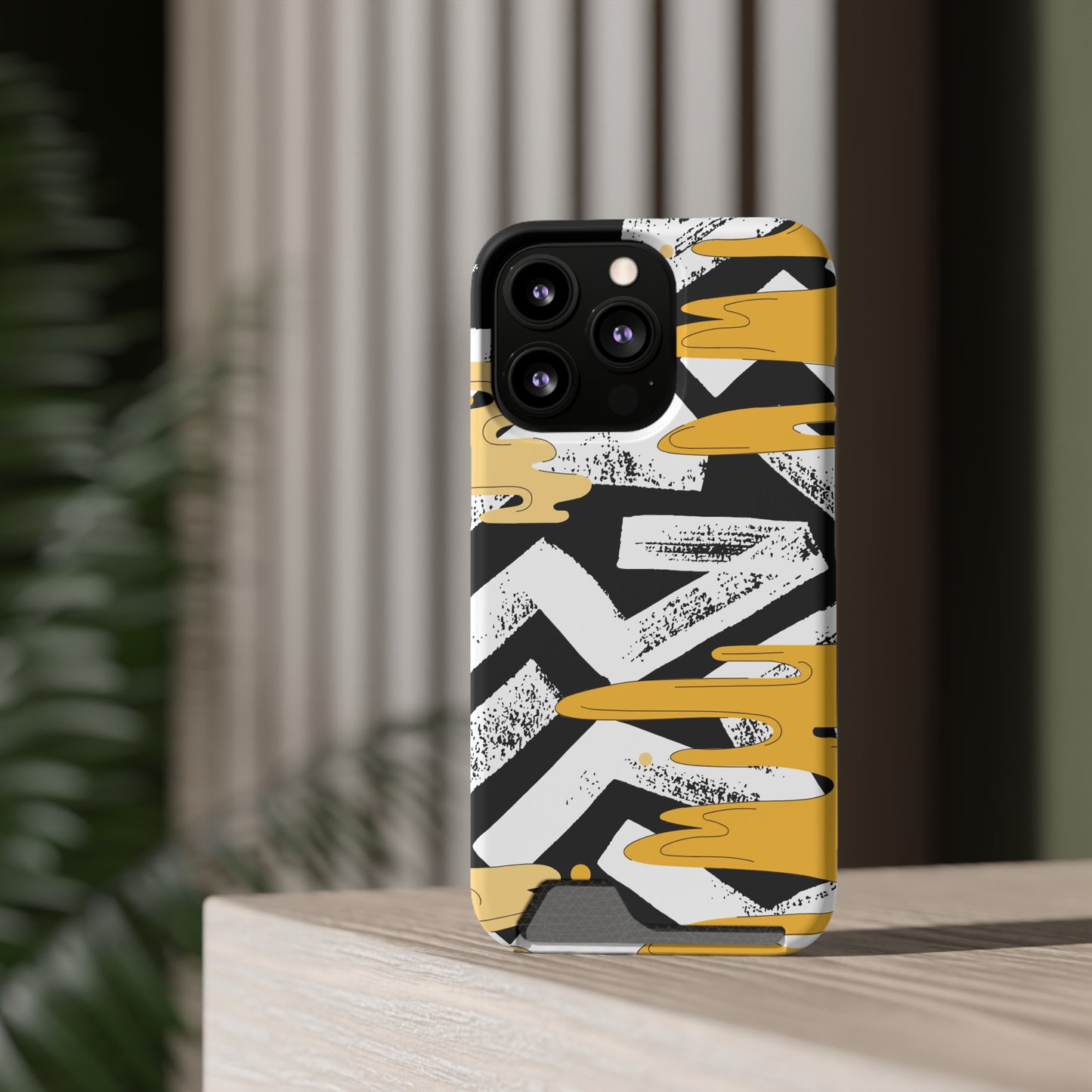 Decorative Phone Case with Card Holder - Unique Phone Cases - Decorative Print Phone Case