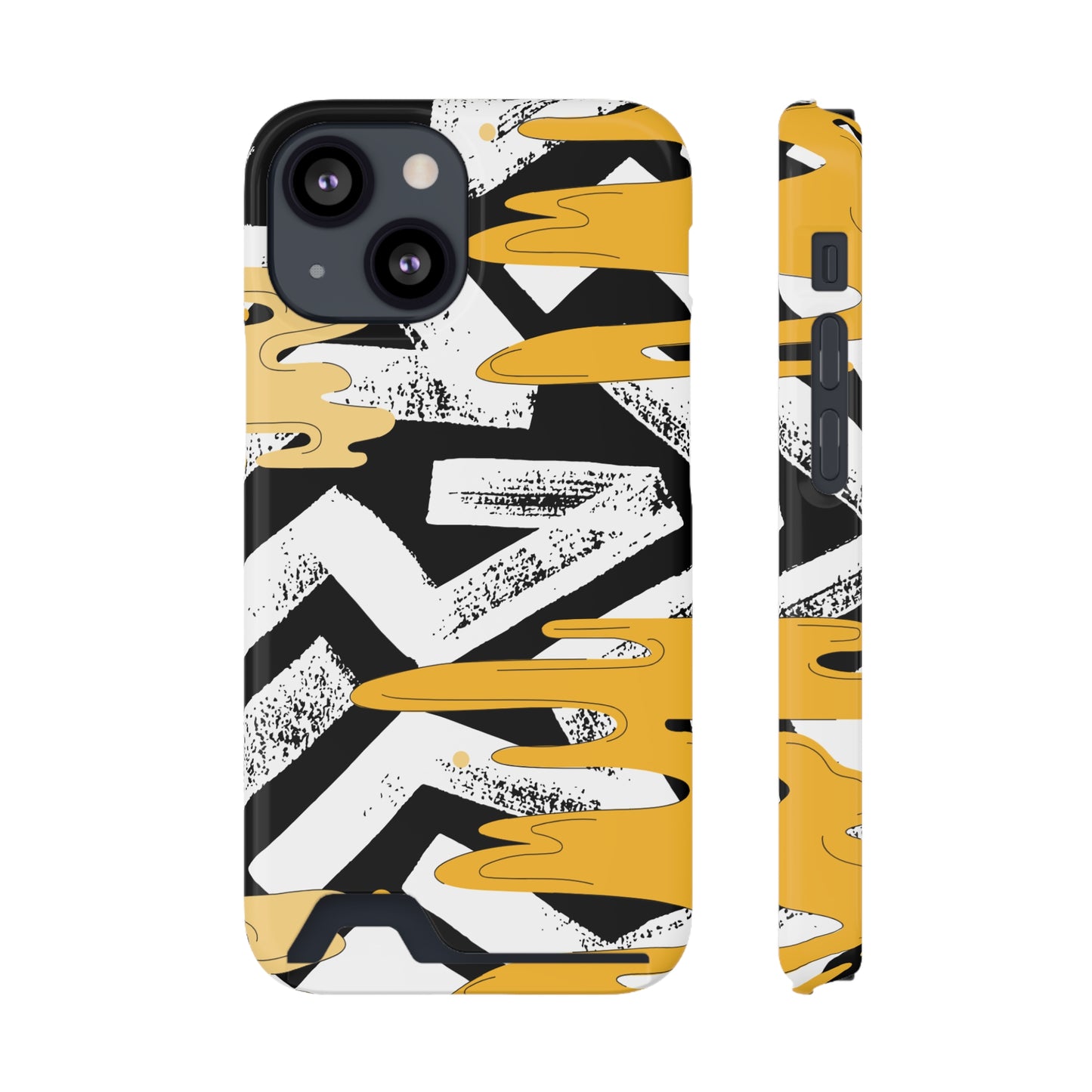Decorative Phone Case with Card Holder - Unique Phone Cases - Decorative Print Phone Case