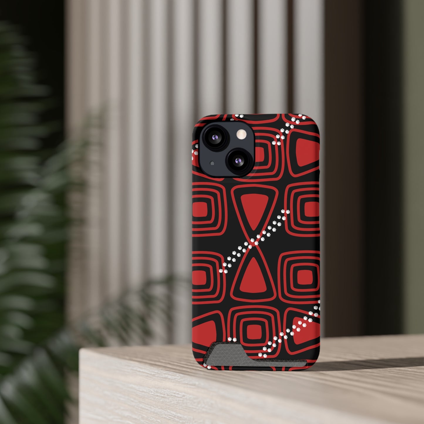 Ethnic Phone Case with Card Holder - Unique Phone Cases - Ethnic Print Phone Case