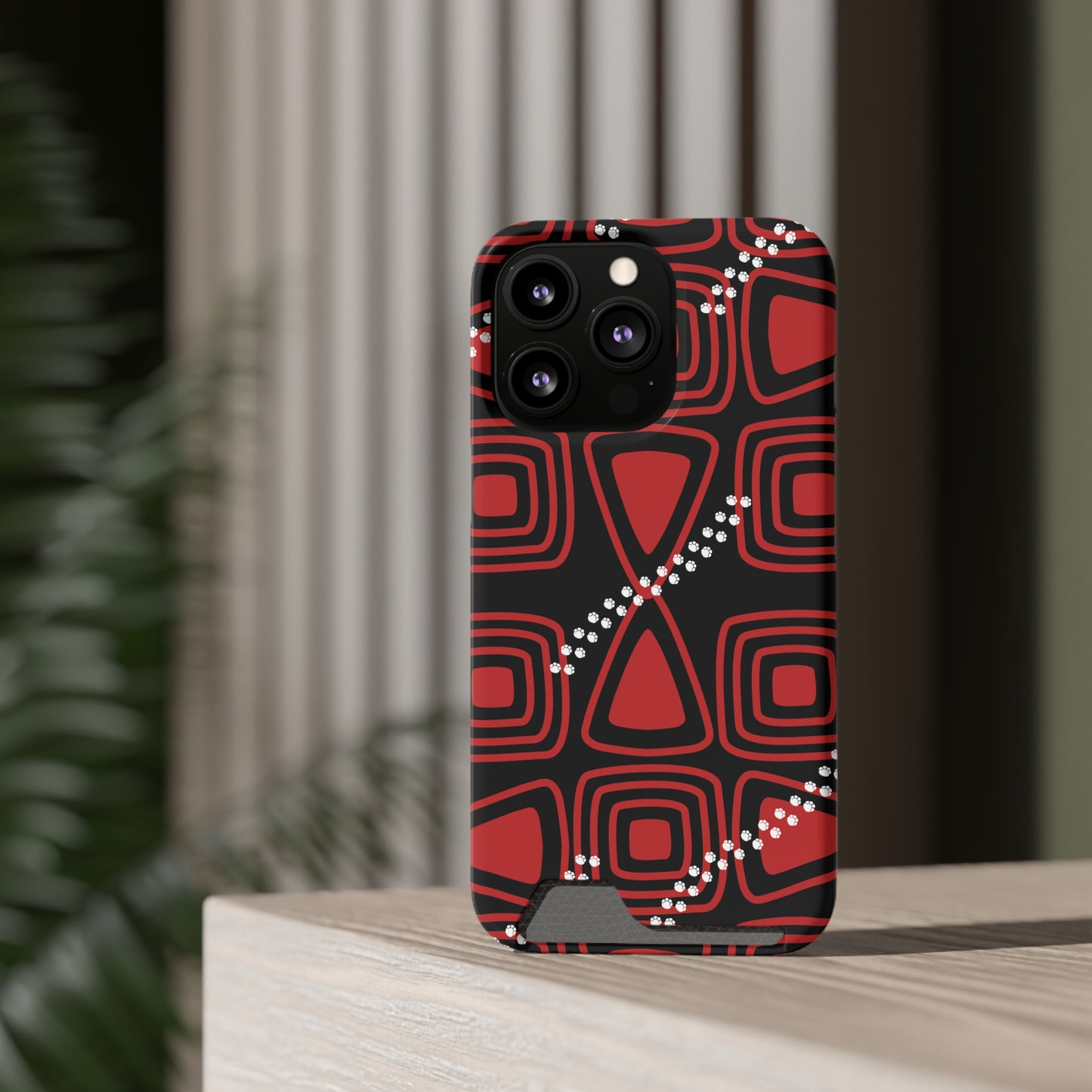 Ethnic Phone Case with Card Holder - Unique Phone Cases - Ethnic Print Phone Case