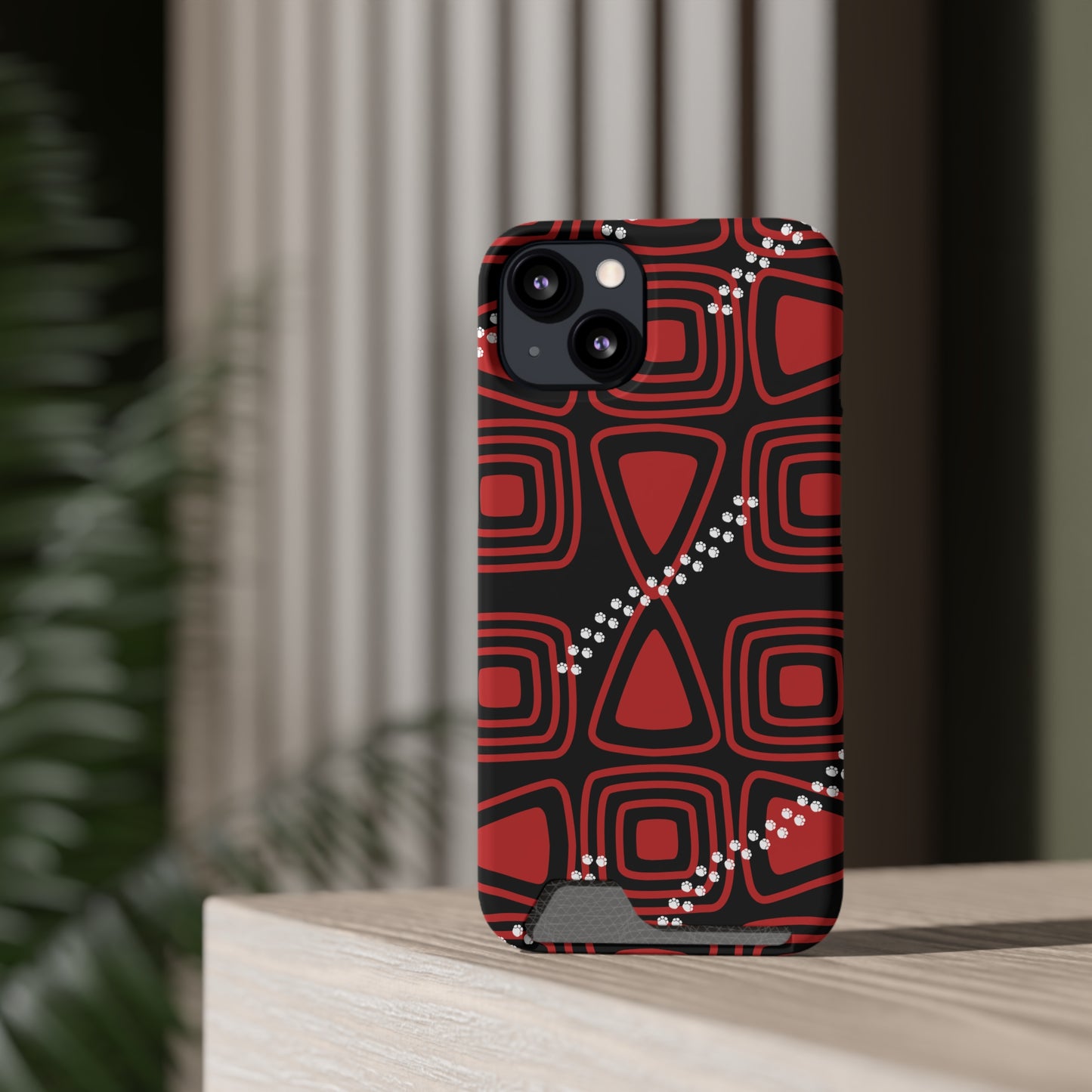 Ethnic Phone Case with Card Holder - Unique Phone Cases - Ethnic Print Phone Case