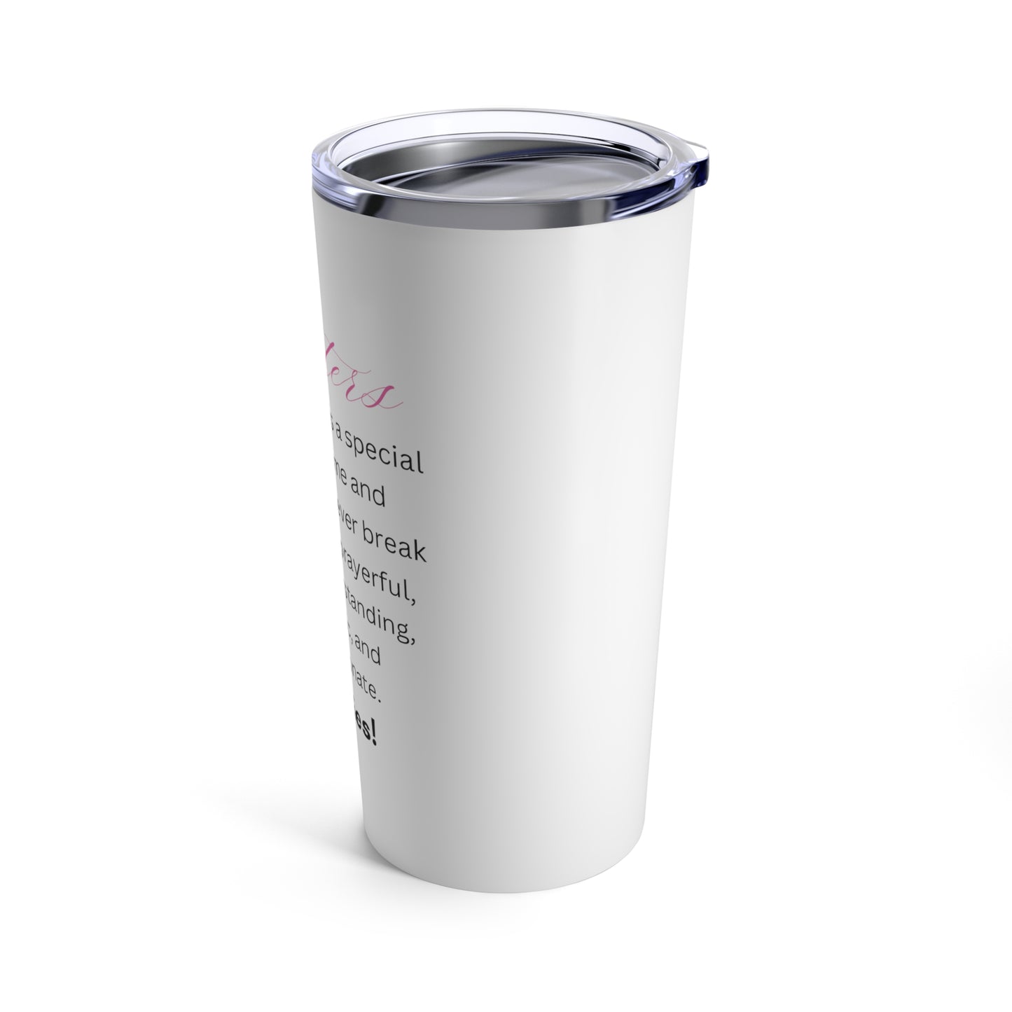 Beautiful Tumbler - "Sisters Bond" (Word Art) - White Tumbler 20oz - Gifts - Women - Etsy - Gifts