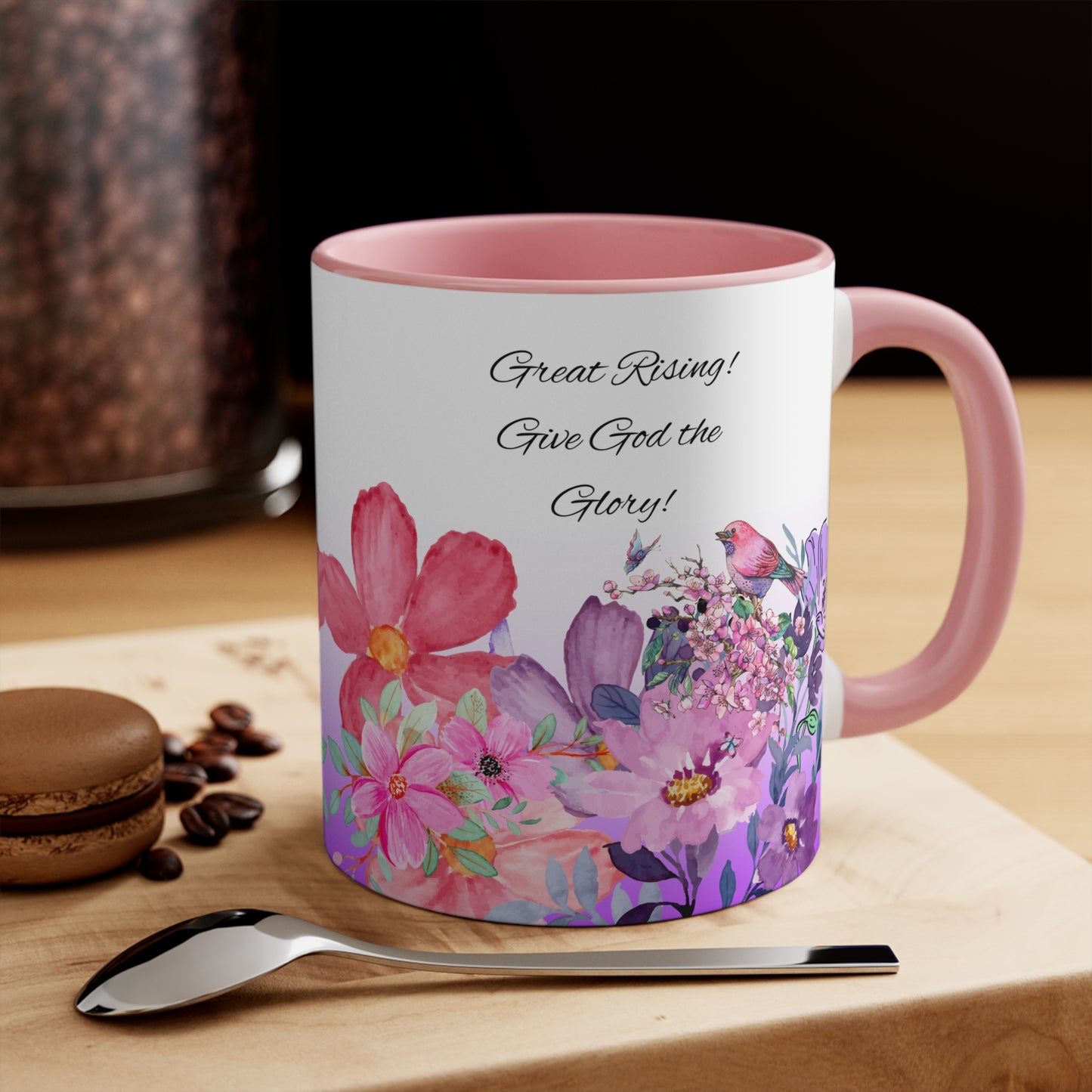 Great Rising- Give God the Glory - Floral Accent Mugs