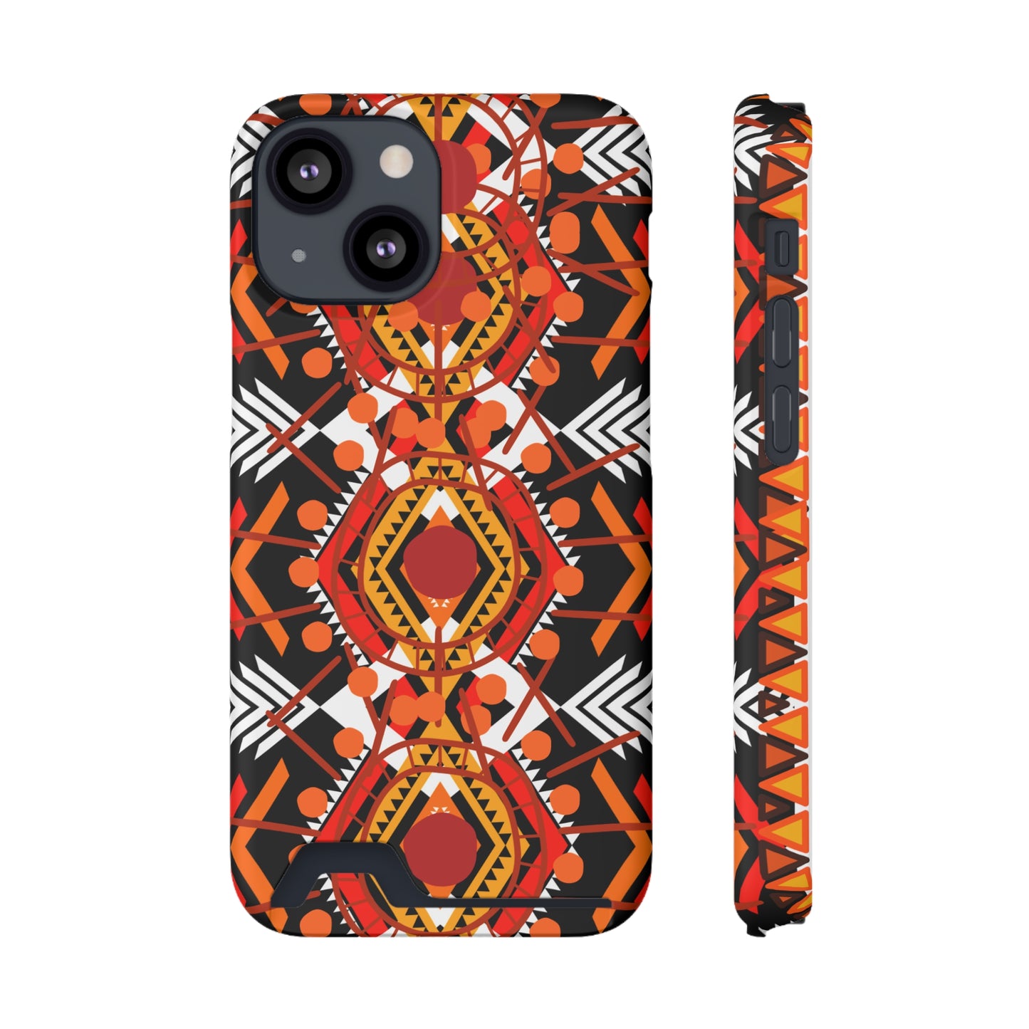 Ethnic Phone Case with Card Holder - Unique Phone Cases - Ethnic Print Phone Case