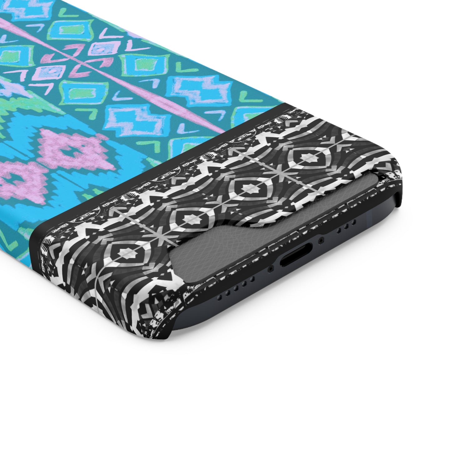 Ethnic Phone Case with Card Holder - Unique Phone Cases - African Print Phone Case