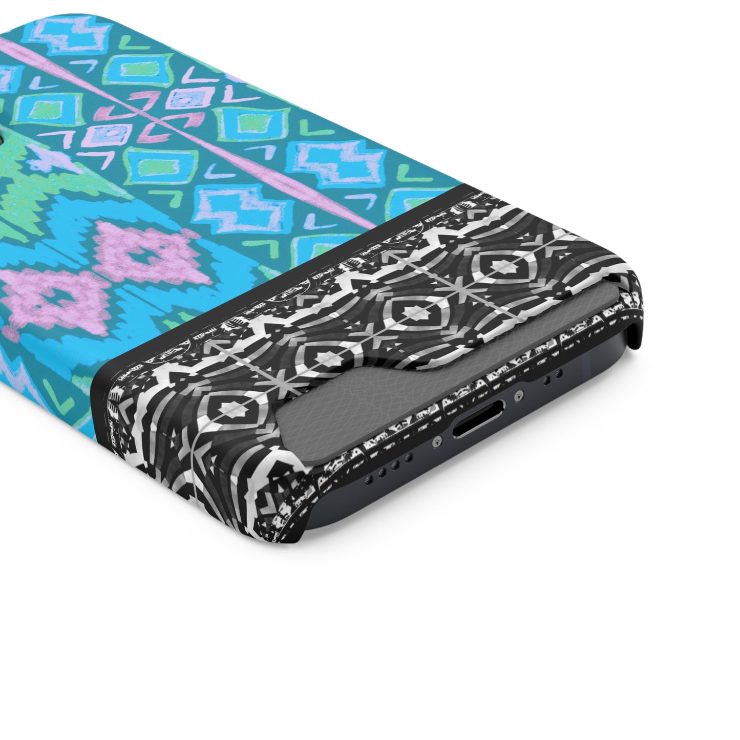 Ethnic Phone Case with Card Holder - Unique Phone Cases - African Print Phone Case