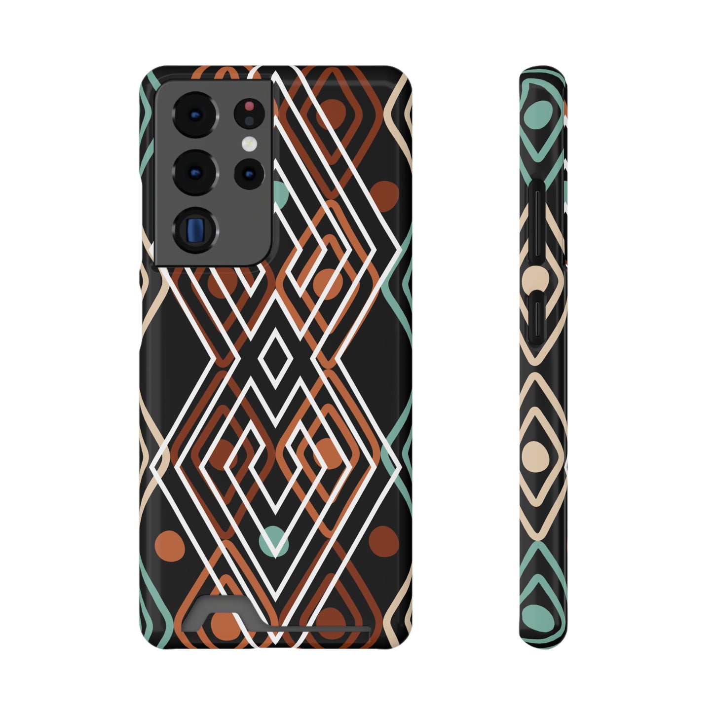 Ethnic Phone Case with Card Holder - Unique Phone Cases - Ethnic Print Phone Case