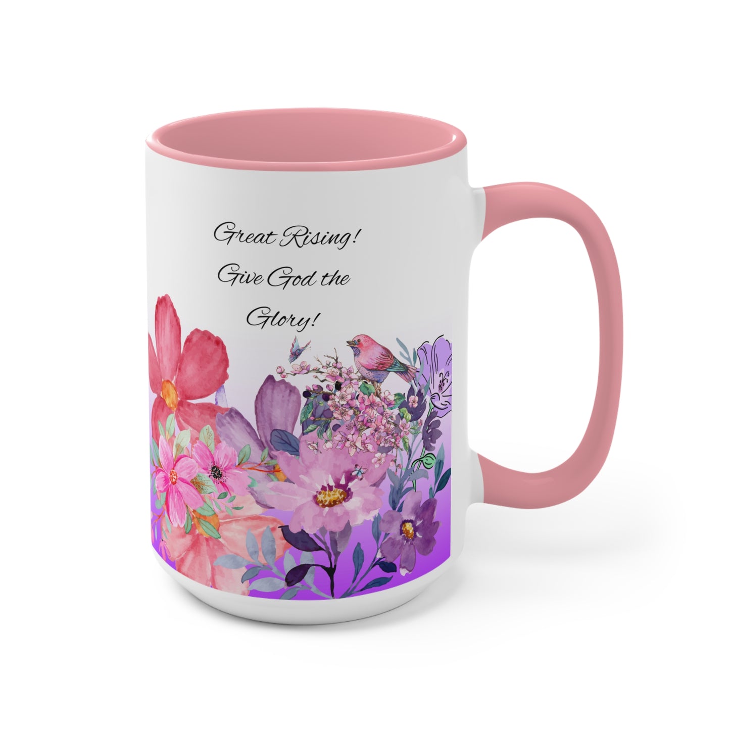 Great Rising- Give God the Glory - Floral Accent Mugs