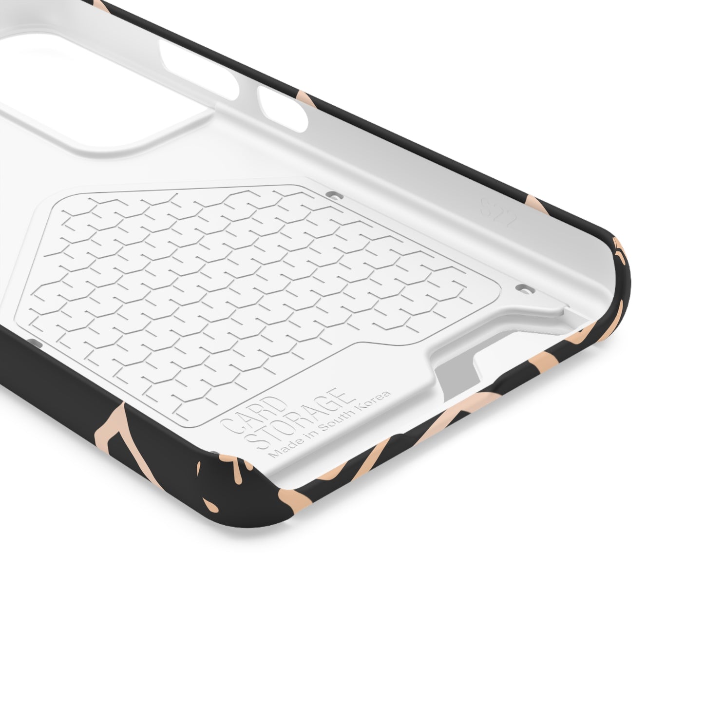 Decorative Phone Case with Card Holder - Unique Phone Cases - Pink and Black