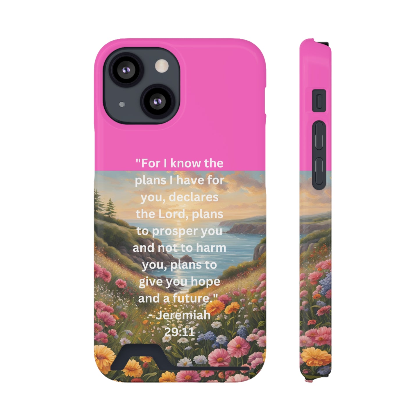 Bible Scripture Phone Case with Card Holder - Unique Phone Cases - Inspirational - Encouragement