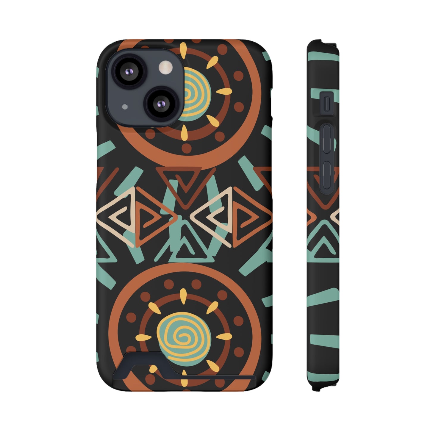 Ethnic Phone Case with Card Holder - Unique Phone Cases - Ethnic Print Phone Case