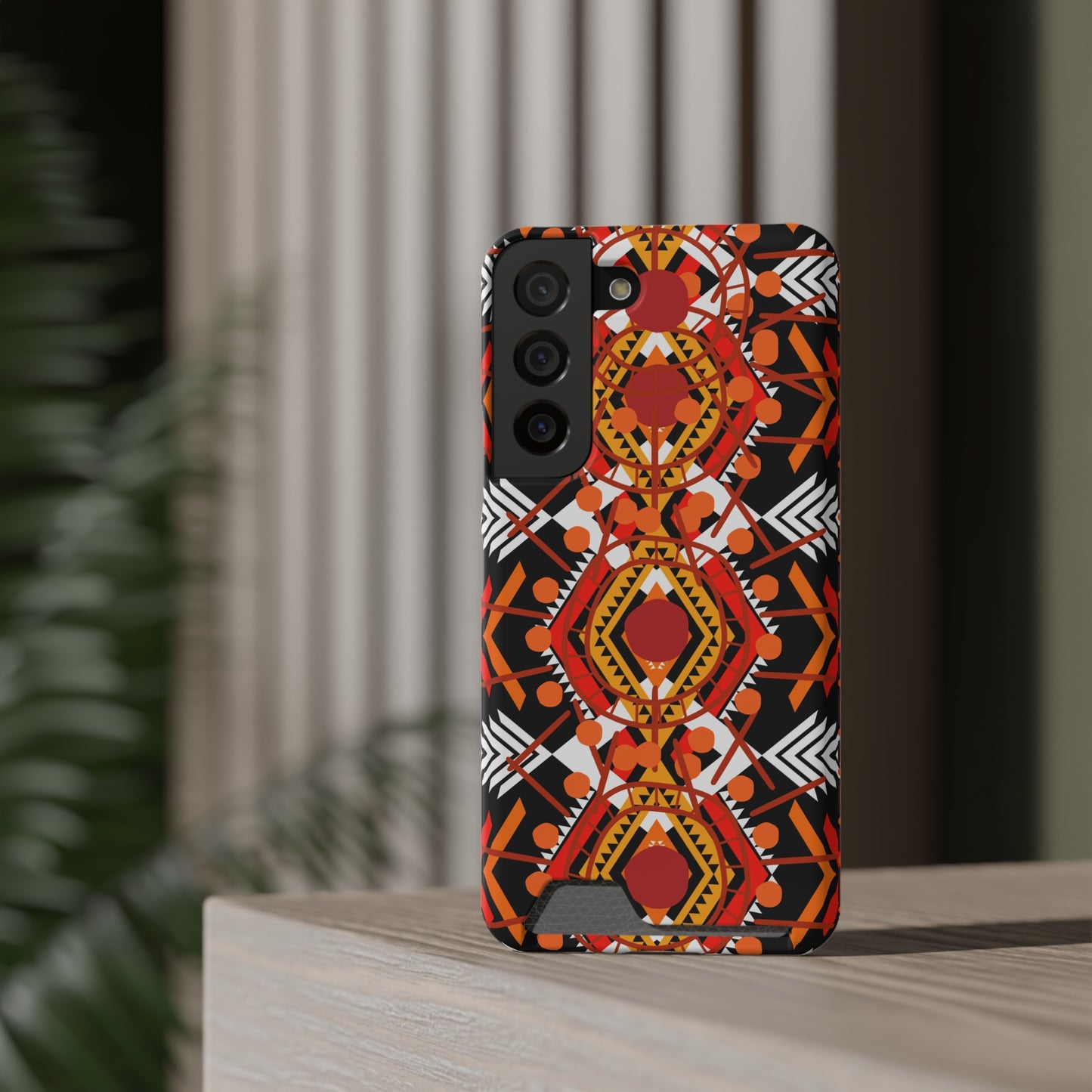 Ethnic Phone Case with Card Holder - Unique Phone Cases - Ethnic Print Phone Case