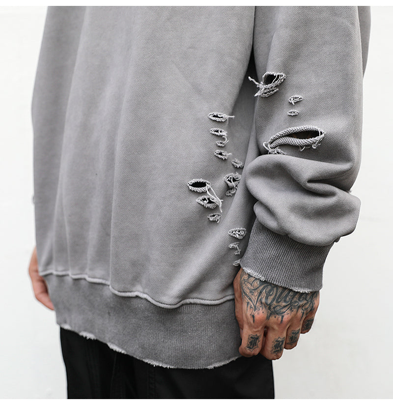 Cotton terry drape sweatshirt