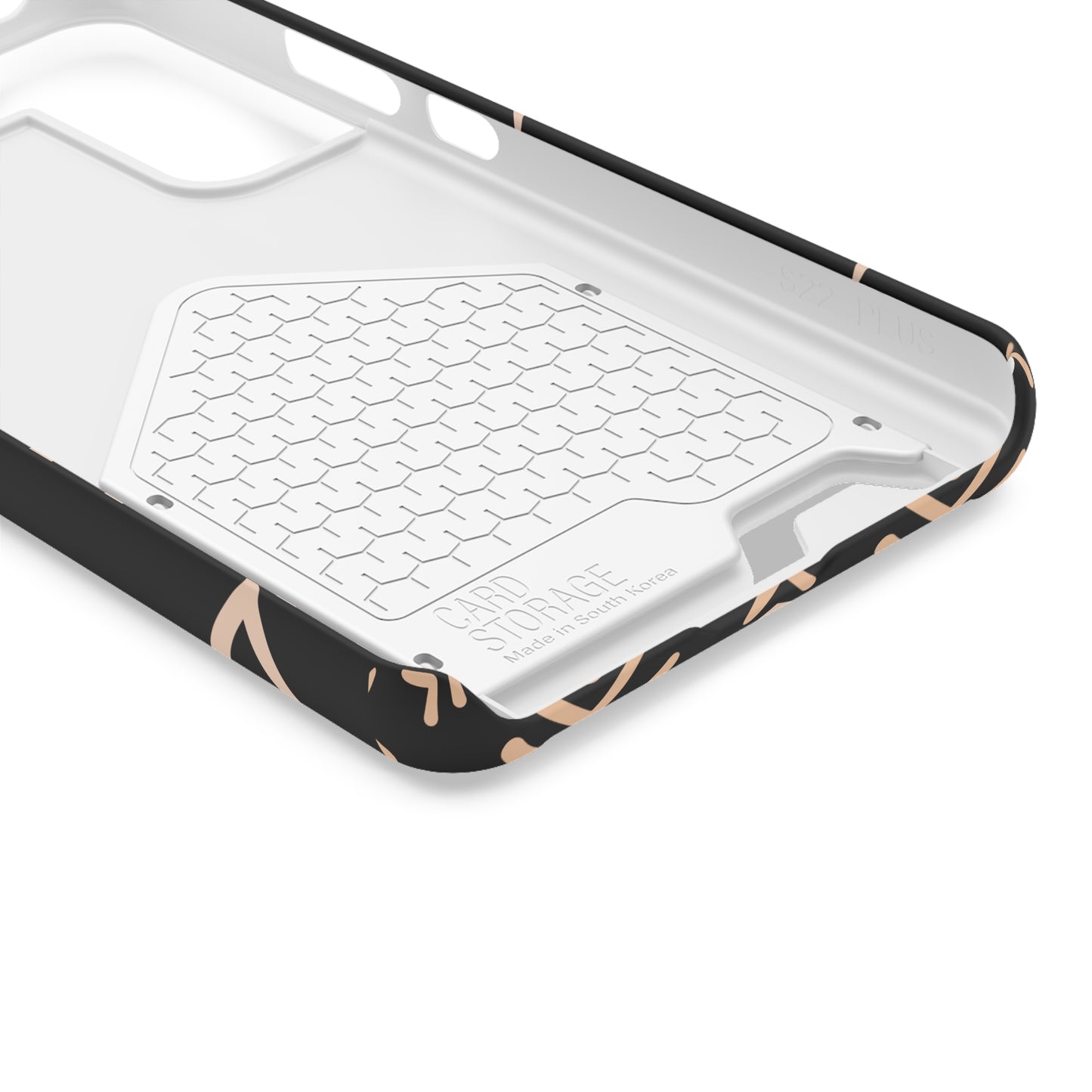 Decorative Phone Case with Card Holder - Unique Phone Cases - Pink and Black