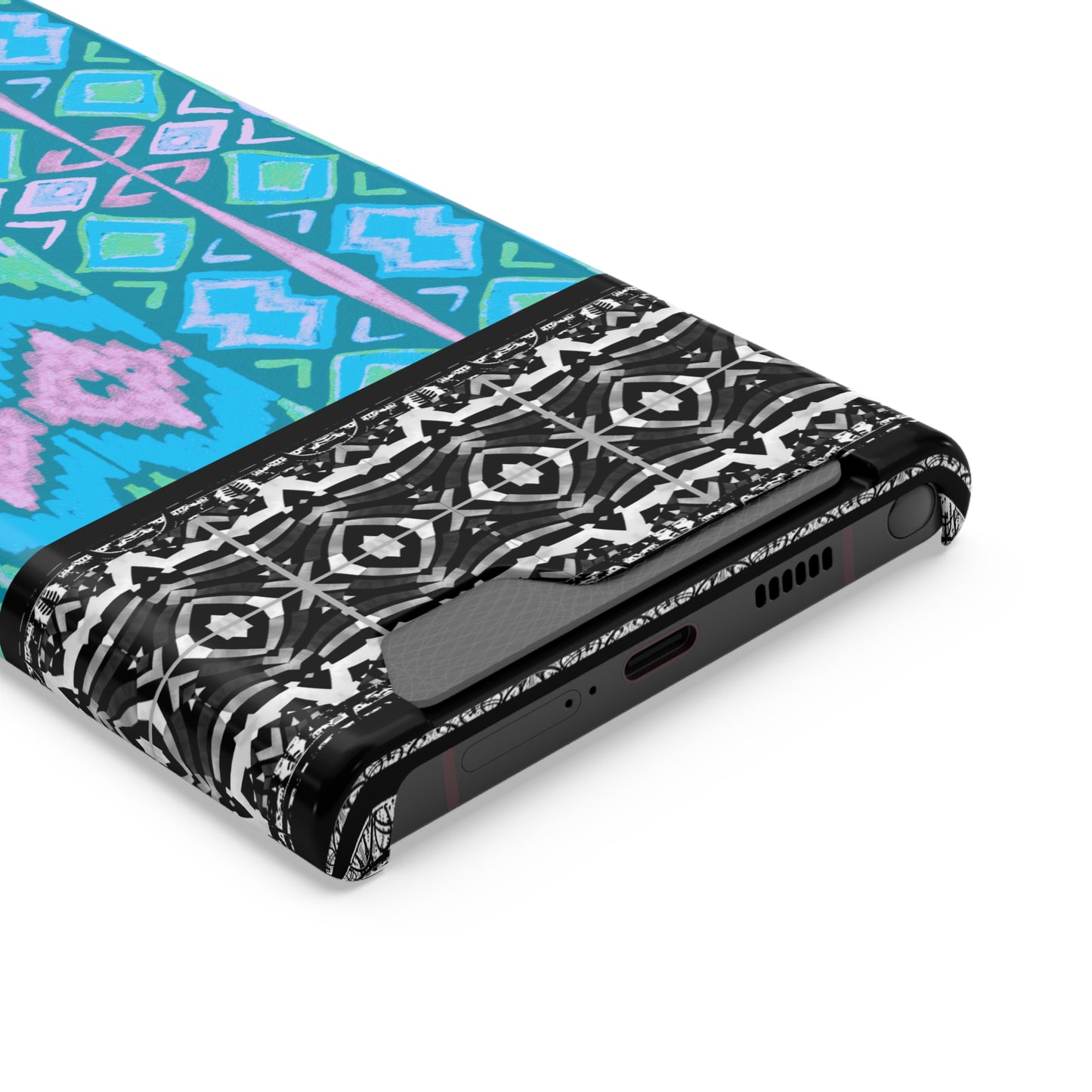 Ethnic Phone Case with Card Holder - Unique Phone Cases - African Print Phone Case