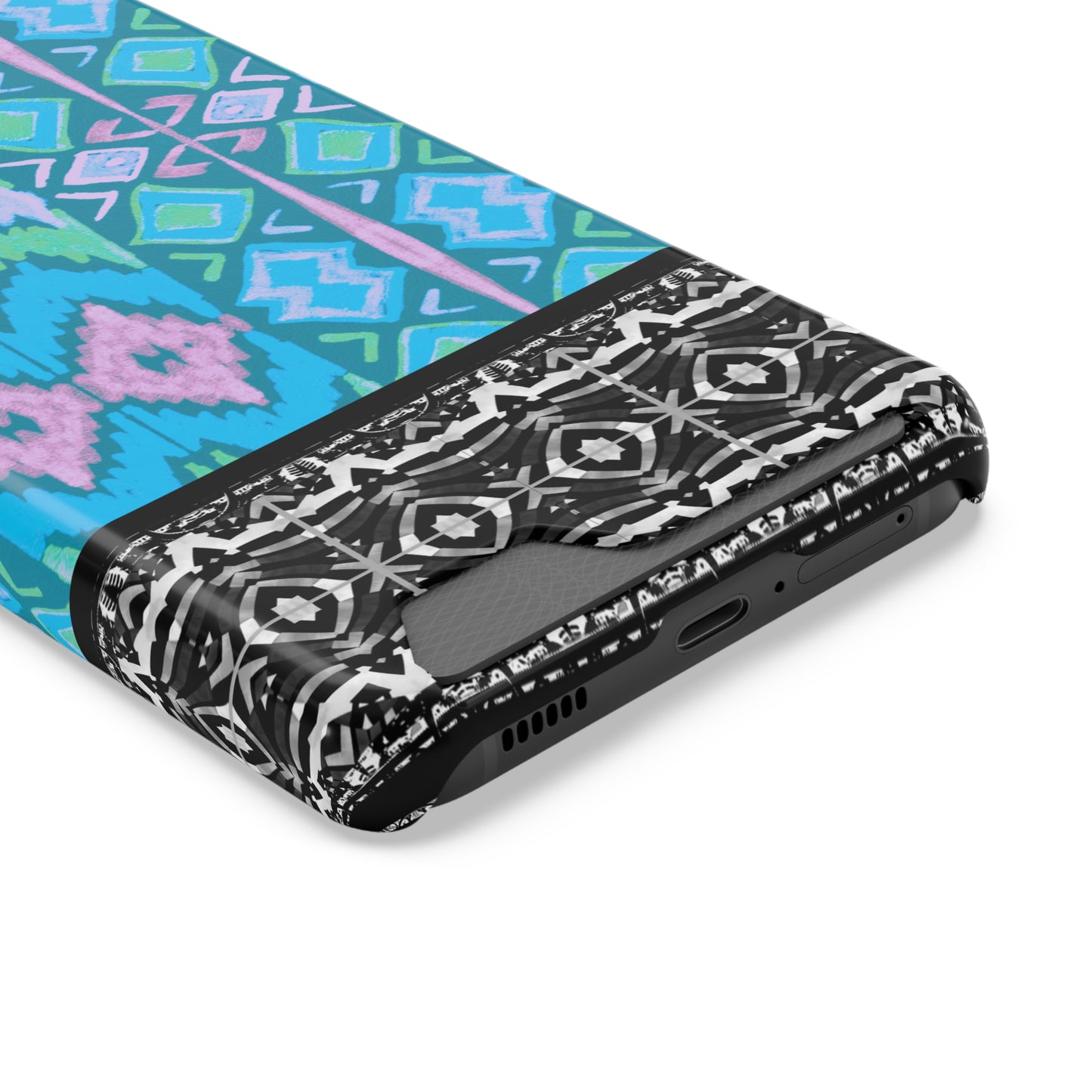 Ethnic Phone Case with Card Holder - Unique Phone Cases - African Print Phone Case