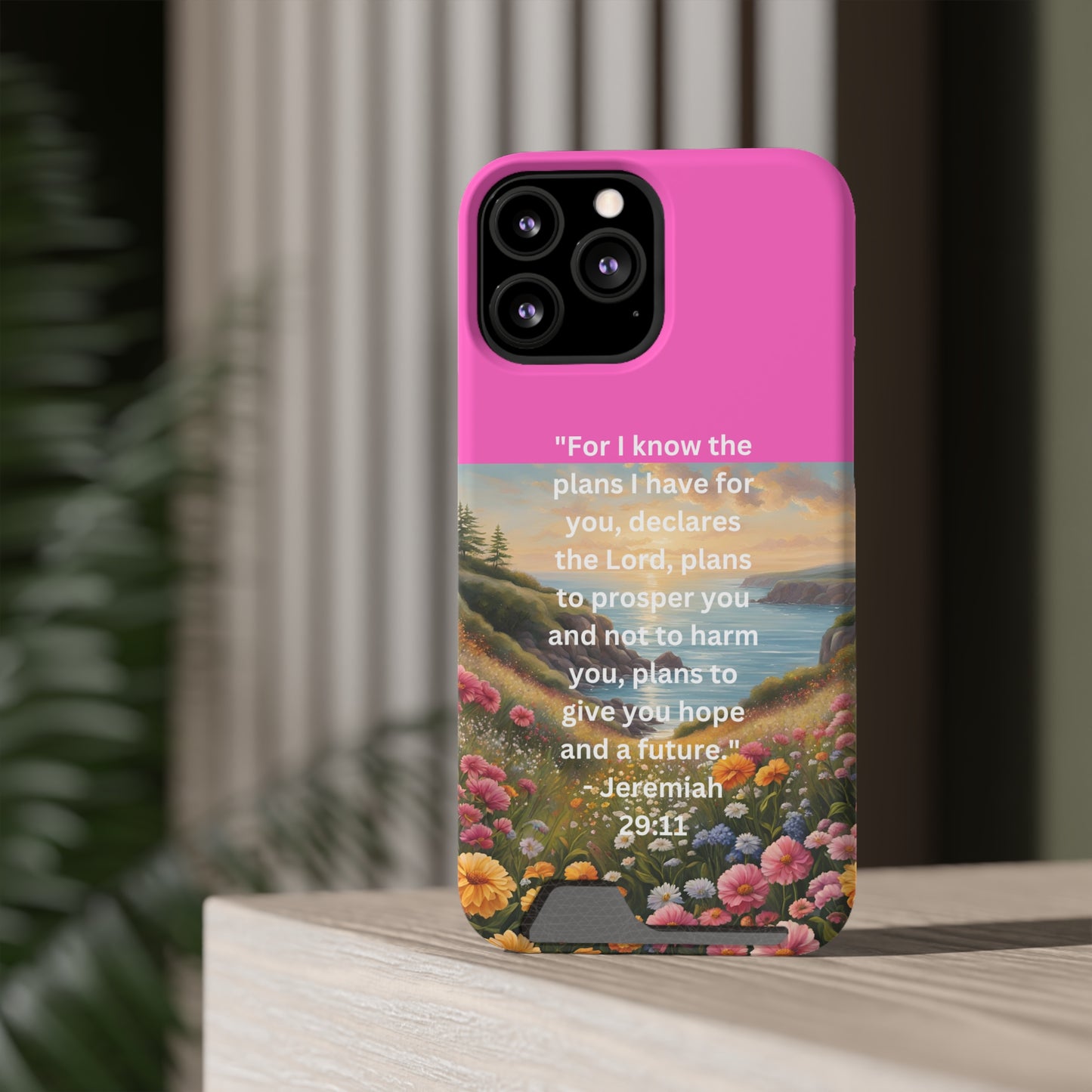 Bible Scripture Phone Case with Card Holder - Unique Phone Cases - Inspirational - Encouragement