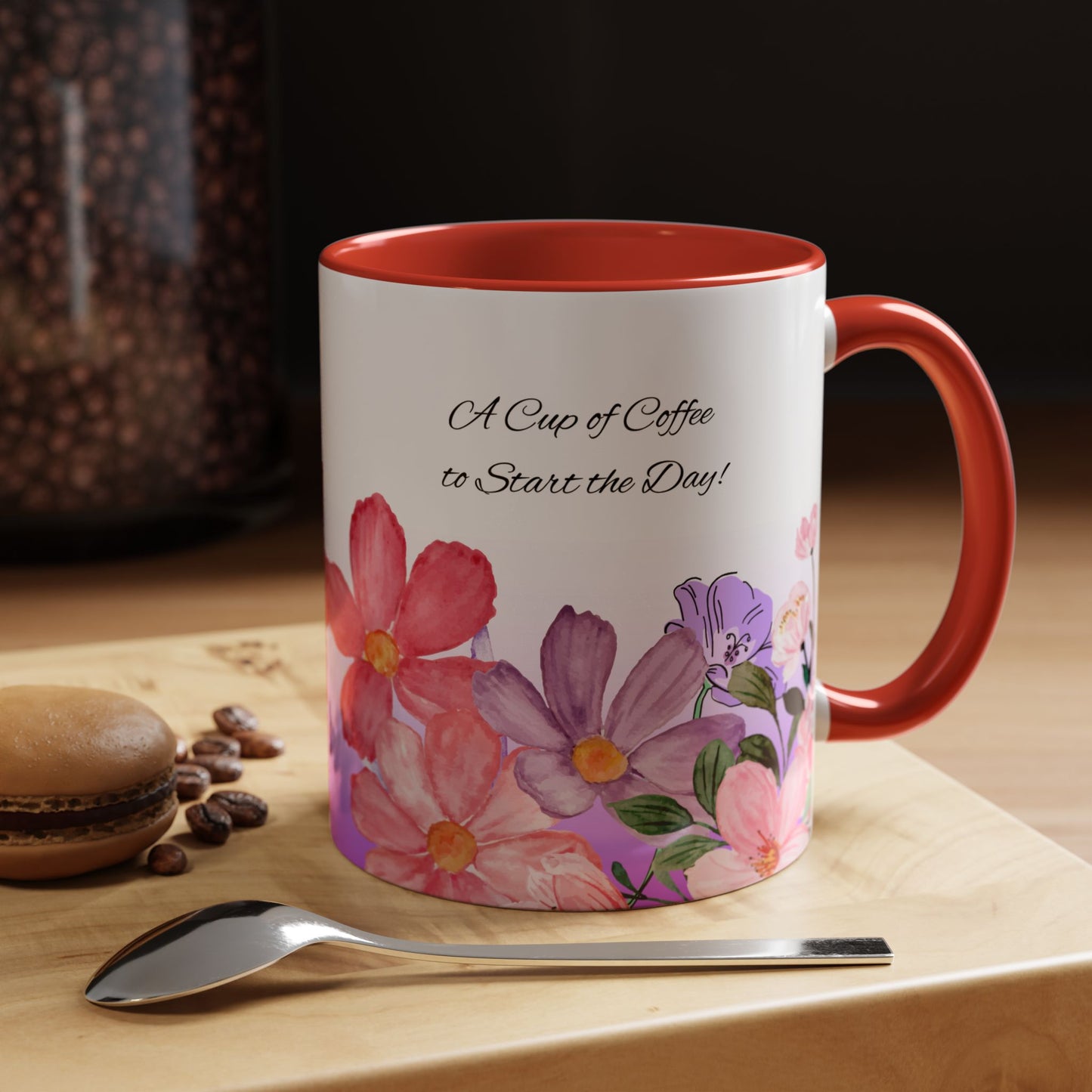 Inspirational Floral - Accent Coffee Mug (11, 15oz)