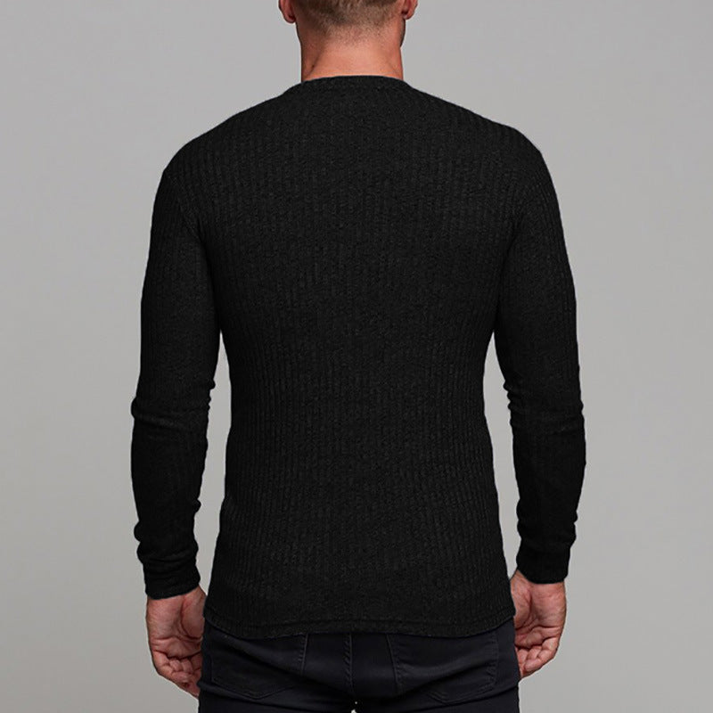 Casual Men's Slim Knit Long Sleeve T-shirt