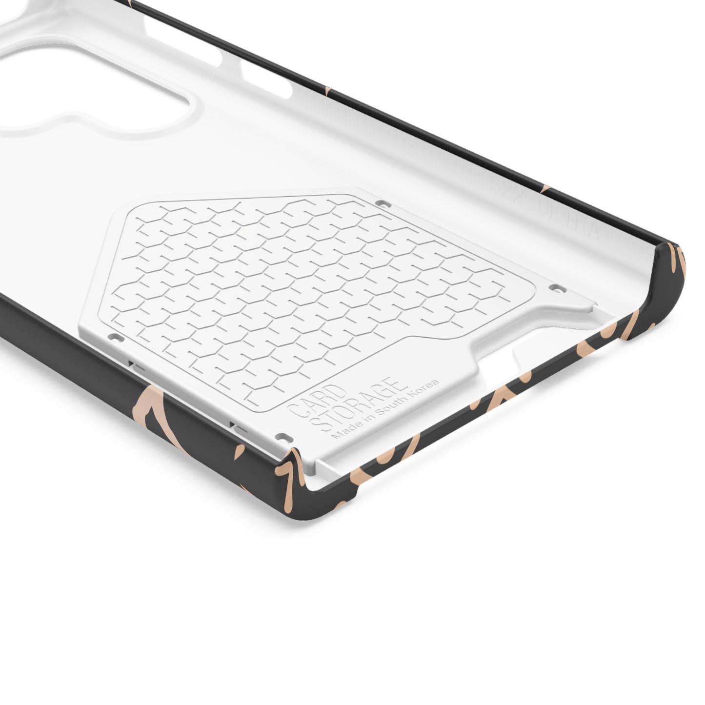 Decorative Phone Case with Card Holder - Unique Phone Cases - Pink and Black