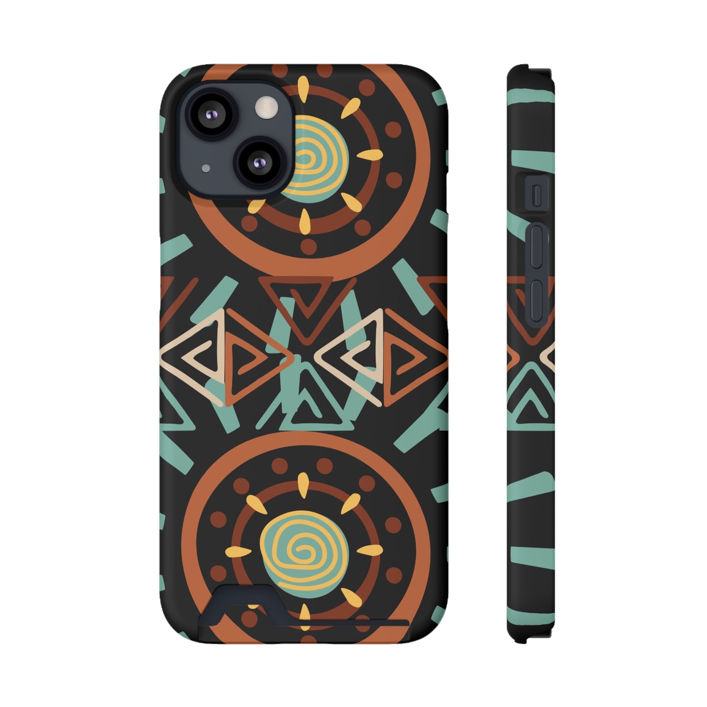 Ethnic Phone Case with Card Holder - Unique Phone Cases - Ethnic Print Phone Case