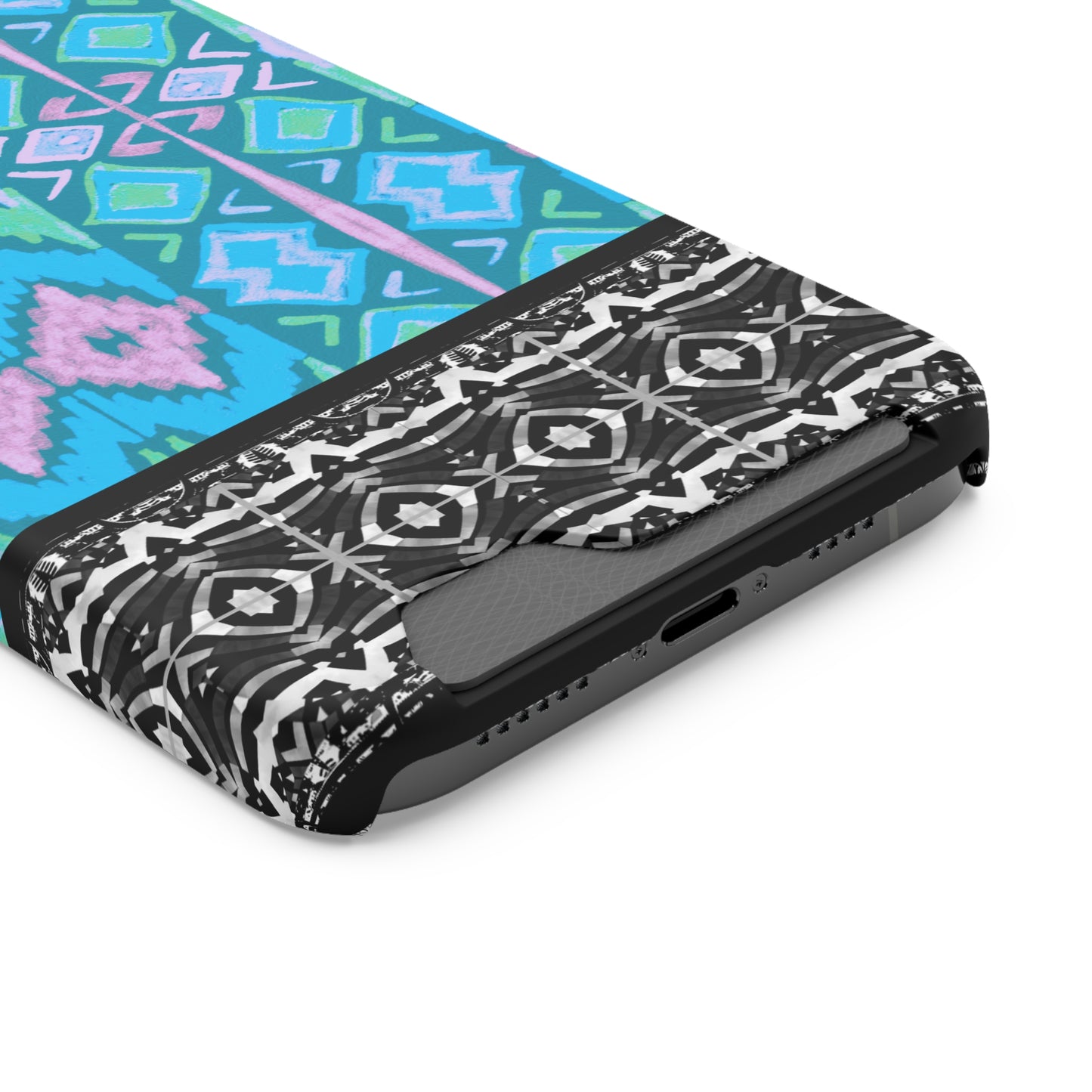 Ethnic Phone Case with Card Holder - Unique Phone Cases - African Print Phone Case