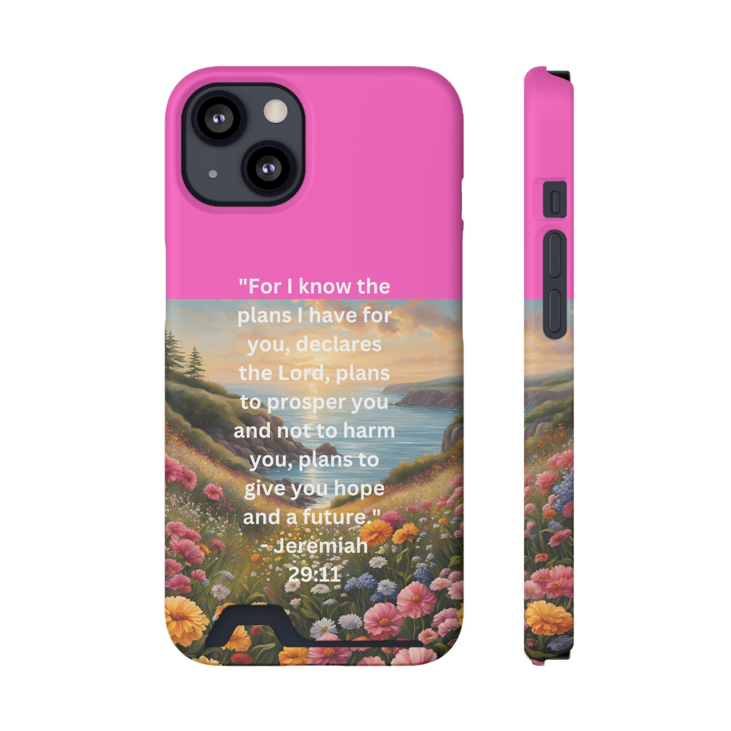 Bible Scripture Phone Case with Card Holder - Unique Phone Cases - Inspirational - Encouragement