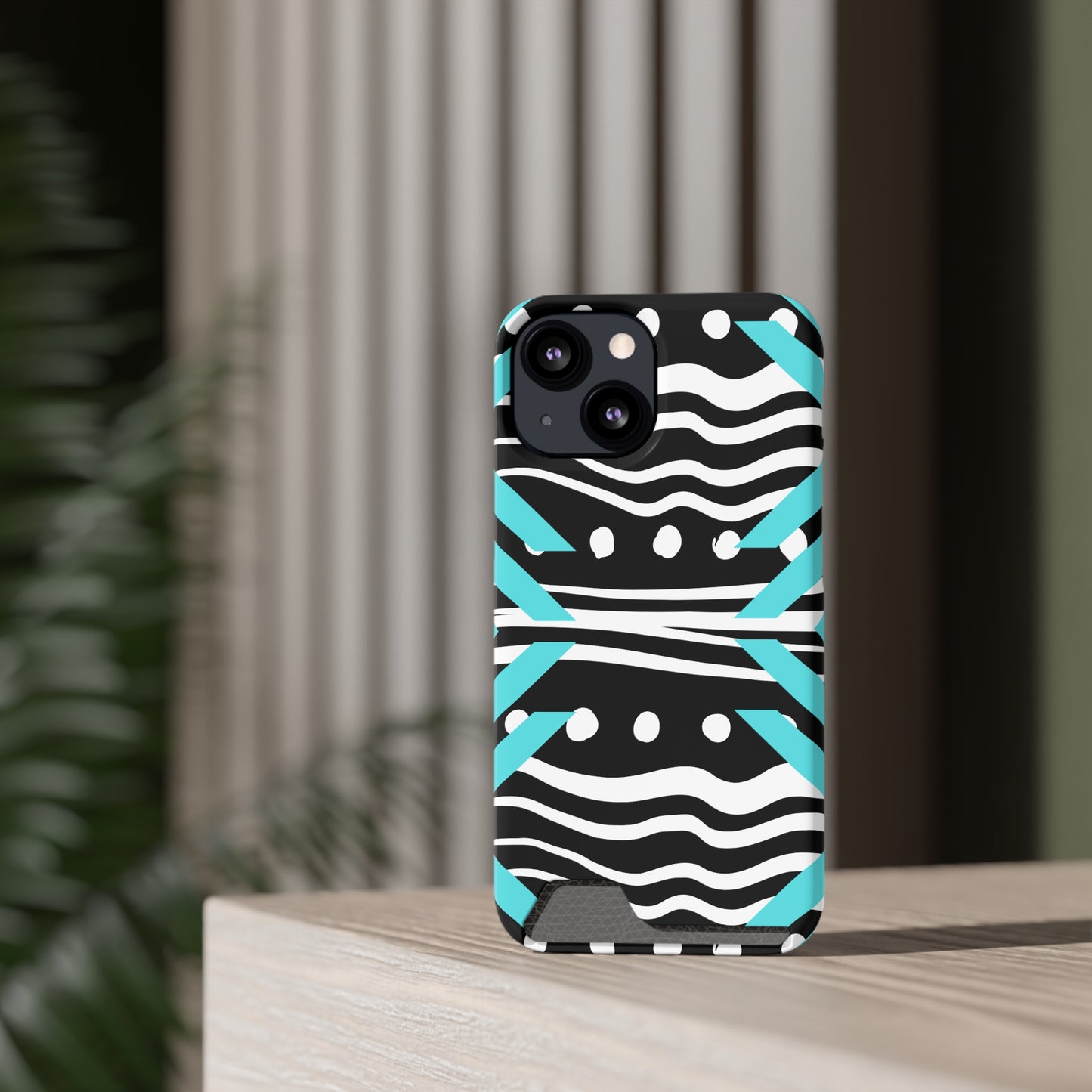 Ethnic Phone Case with Card Holder - Unique Phone Cases - Ethnic Print Phone Case