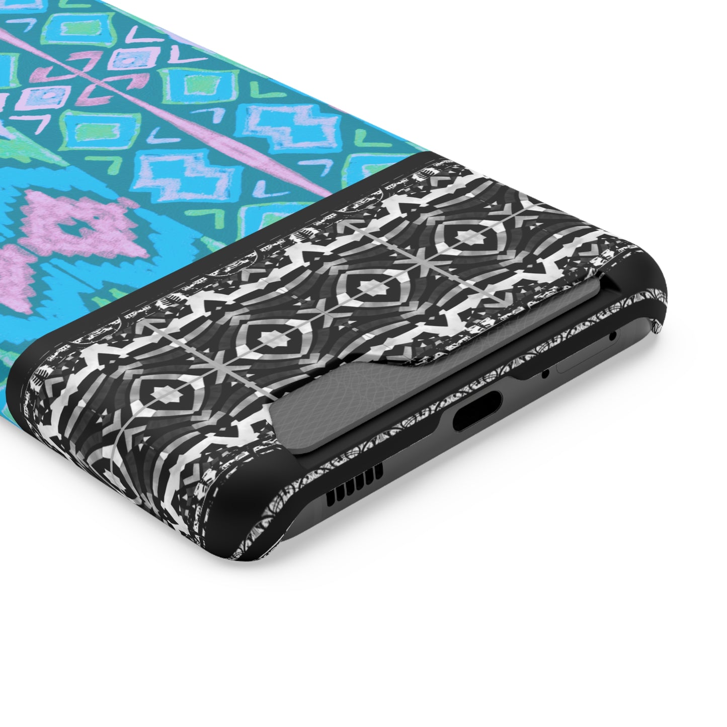 Ethnic Phone Case with Card Holder - Unique Phone Cases - African Print Phone Case