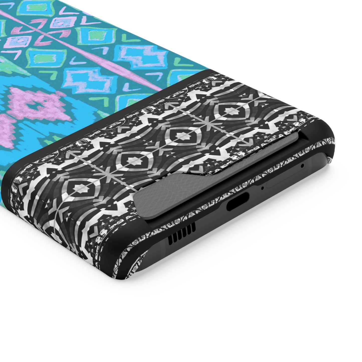 Ethnic Phone Case with Card Holder - Unique Phone Cases - African Print Phone Case