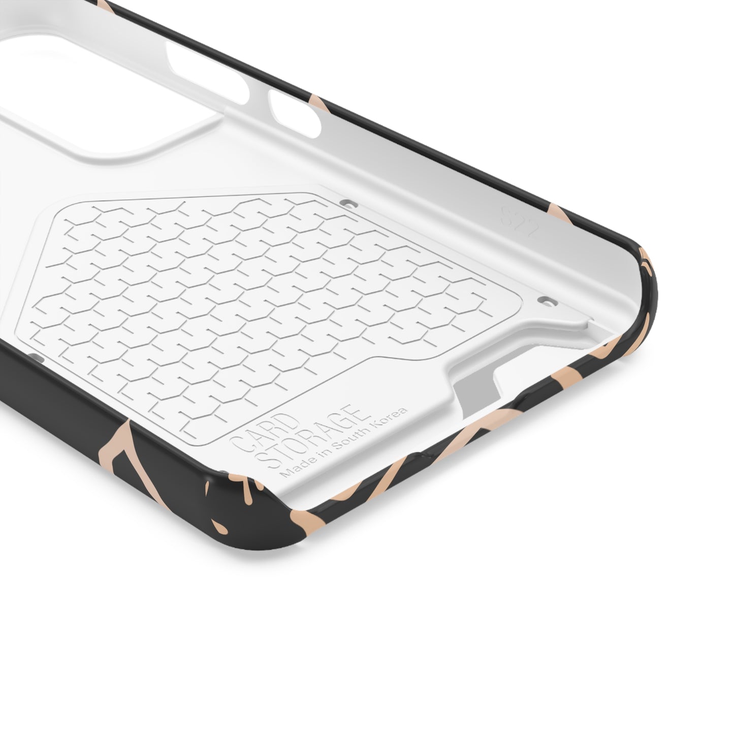 Decorative Phone Case with Card Holder - Unique Phone Cases - Pink and Black