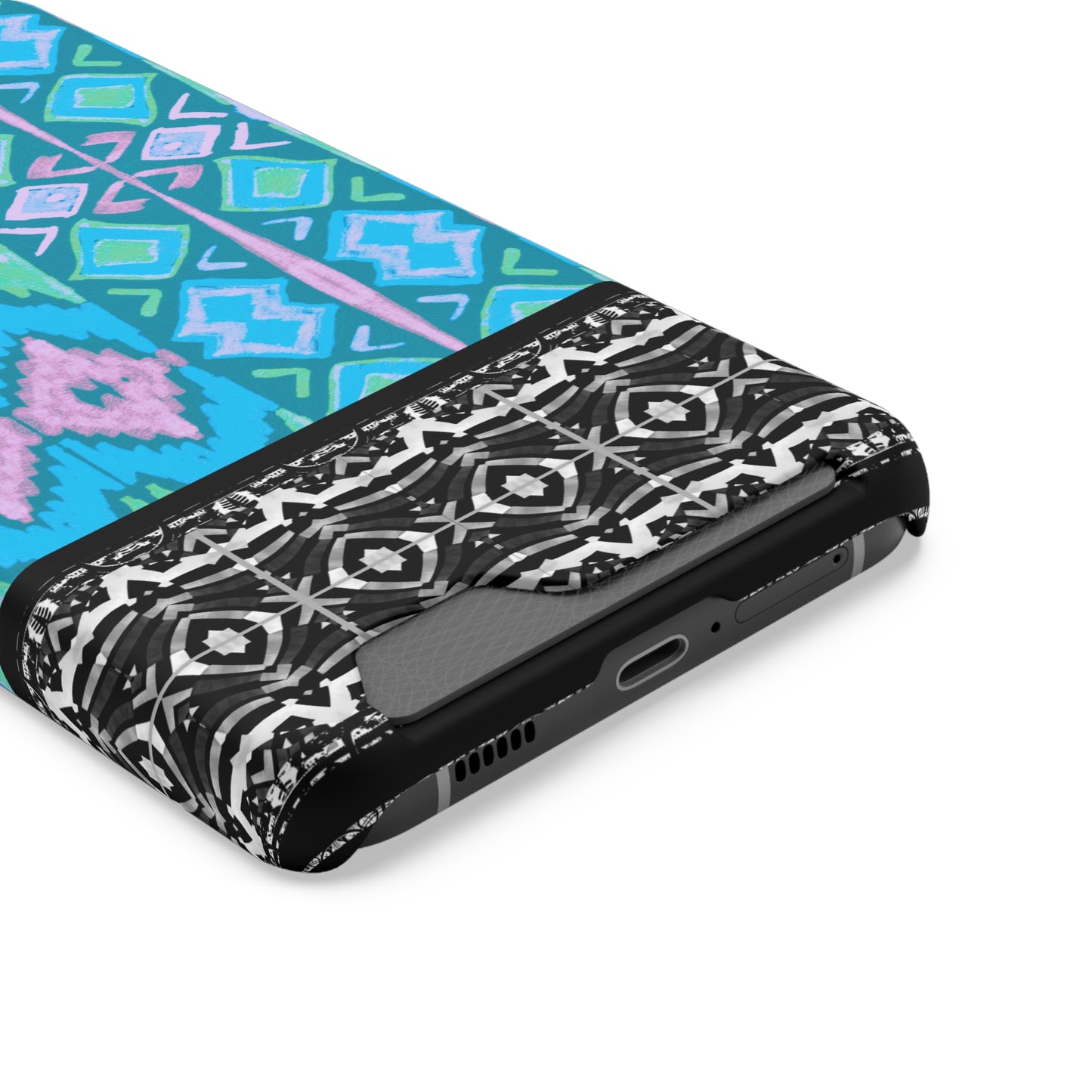 Ethnic Phone Case with Card Holder - Unique Phone Cases - African Print Phone Case